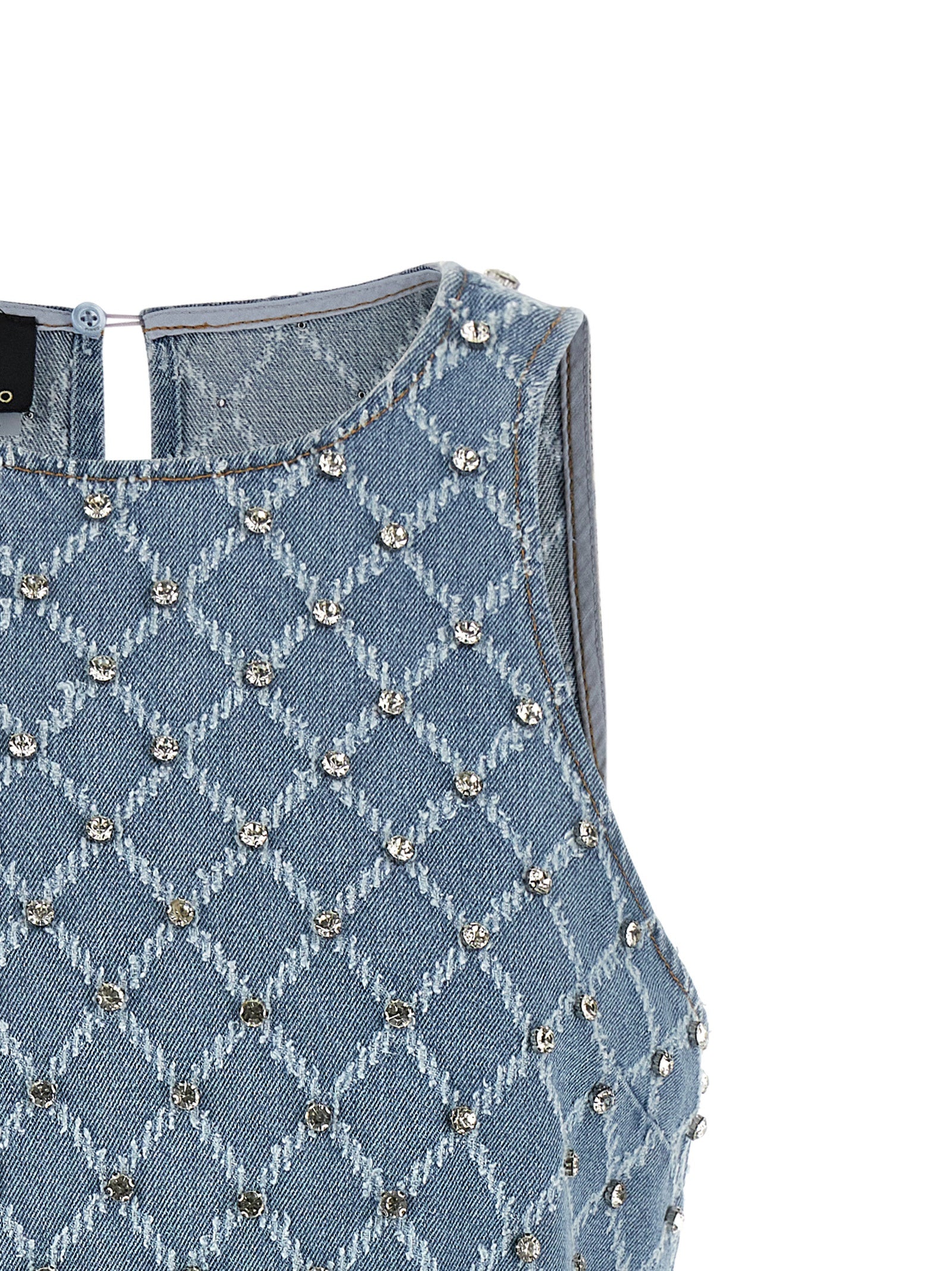 PINKO Kurzes blaues Baumwollkleid