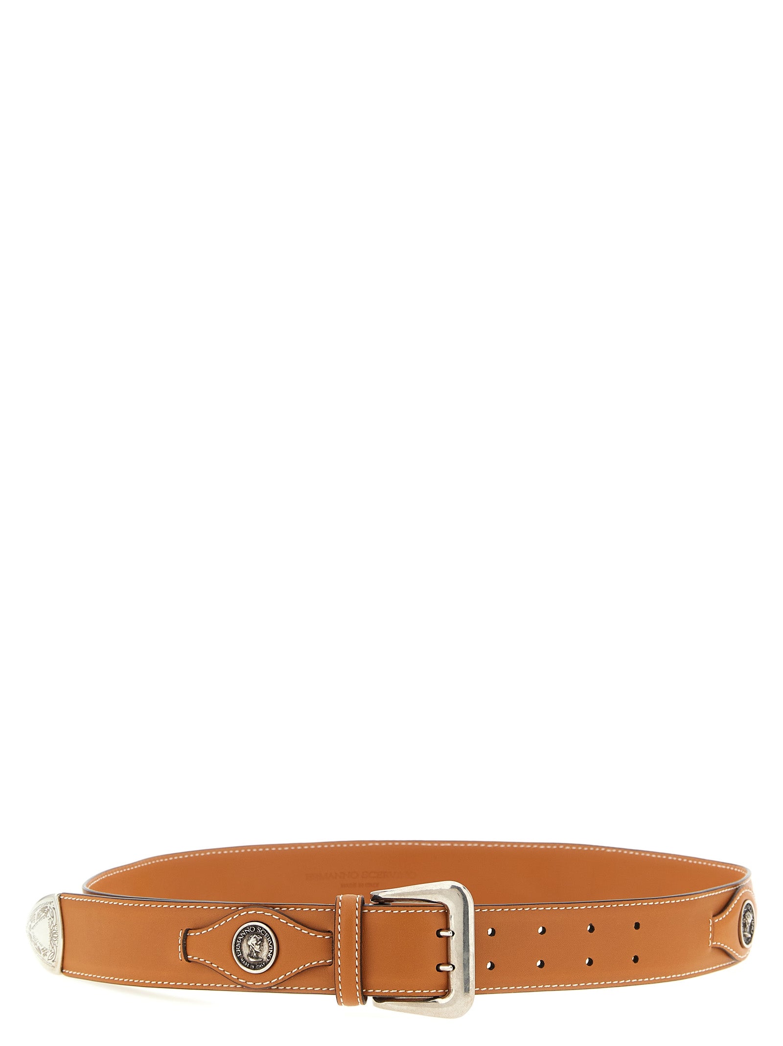 Ermanno Scervino Brauner Kalbsleder Gürtel Regular