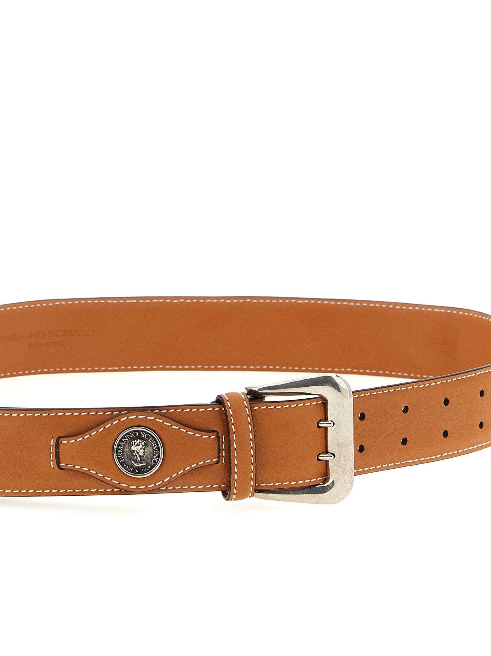 Ermanno Scervino Brauner Kalbsleder Gürtel Regular