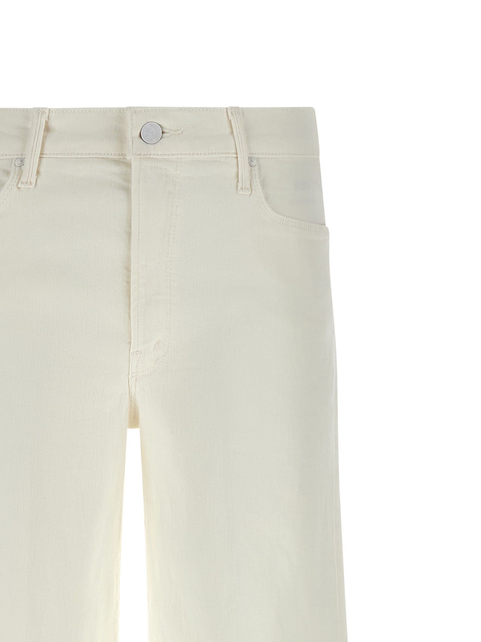 Mother Denim Weiße Baumwoll-Schlagjeans