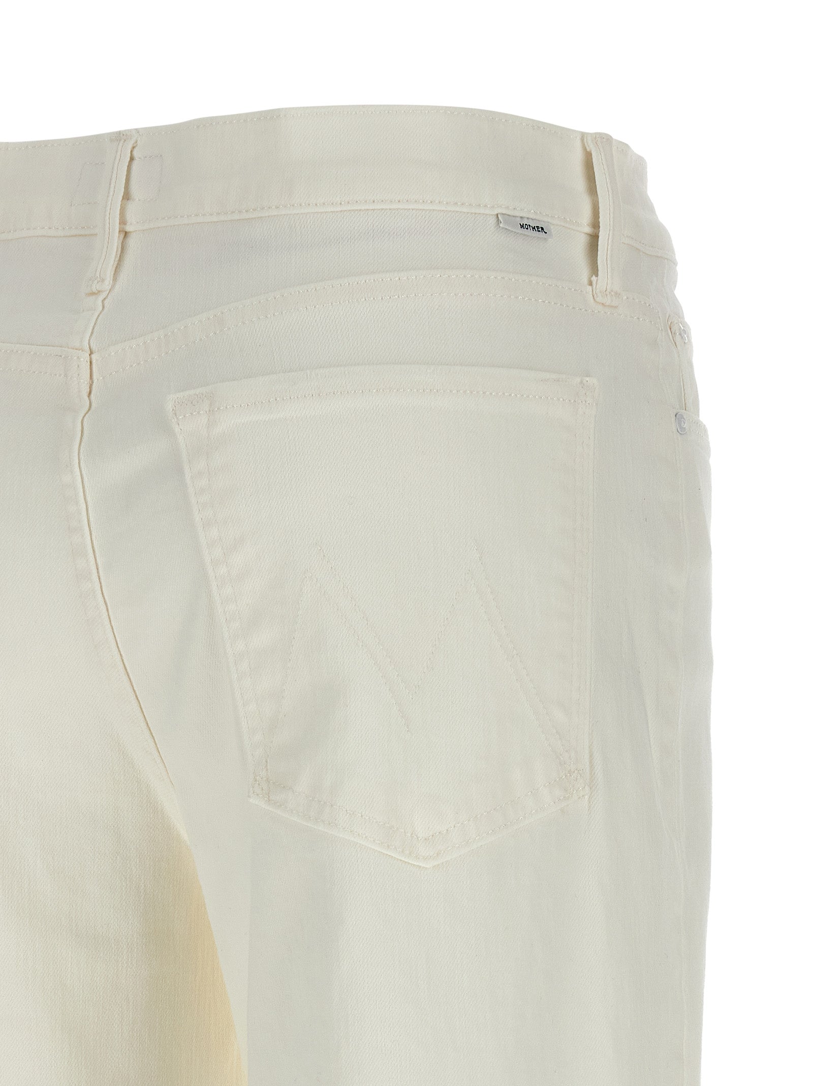 Mother Denim Weiße Baumwoll-Schlagjeans