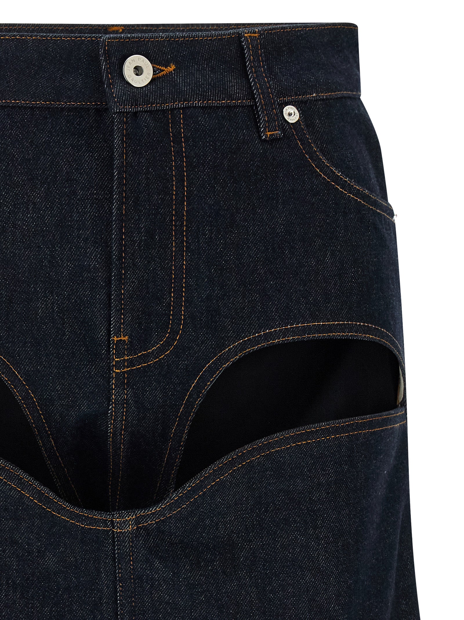 Jean Paul Gaultier Blauer Baumwoll-Maxirock
