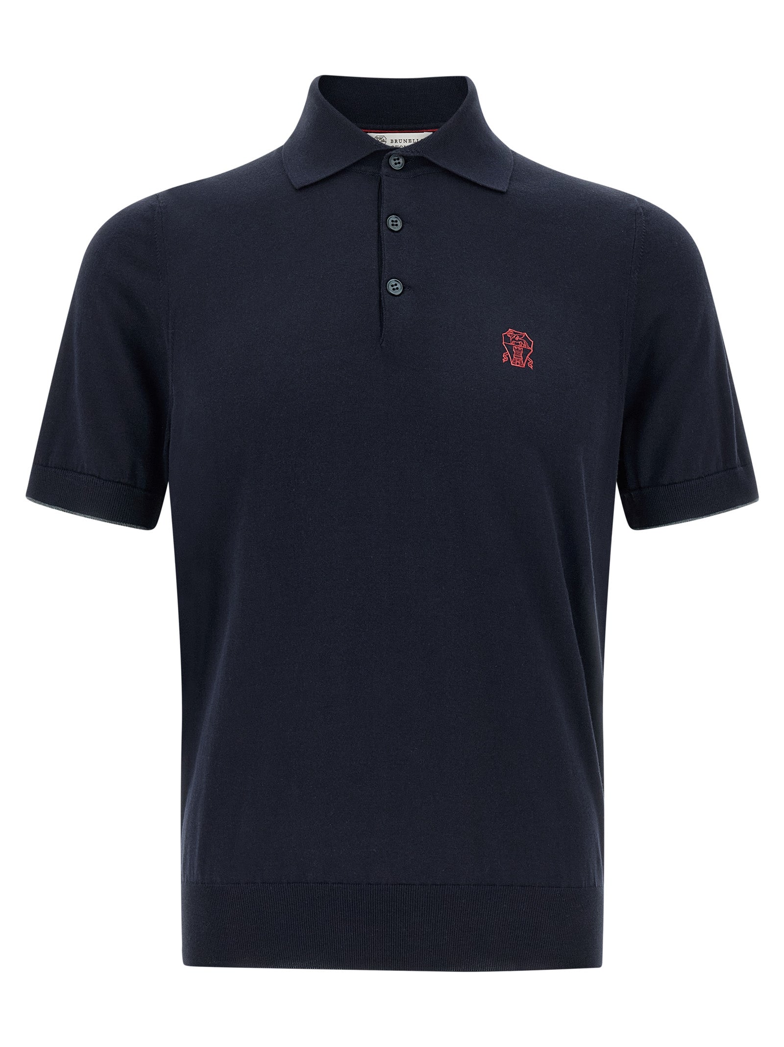 Brunello Cucinelli Blaues Baumwoll-Polohemd