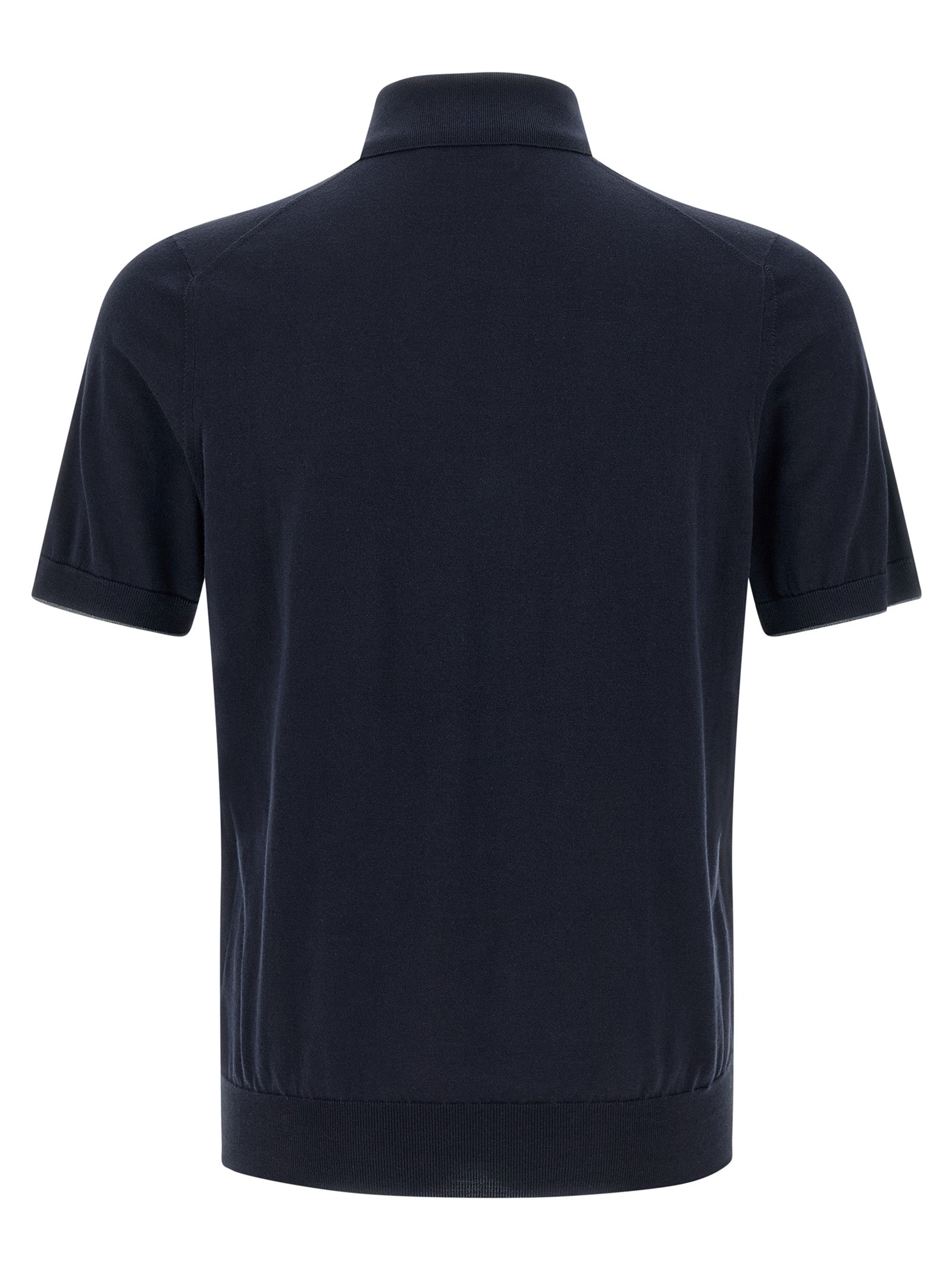 Brunello Cucinelli Blaues Baumwoll-Polohemd