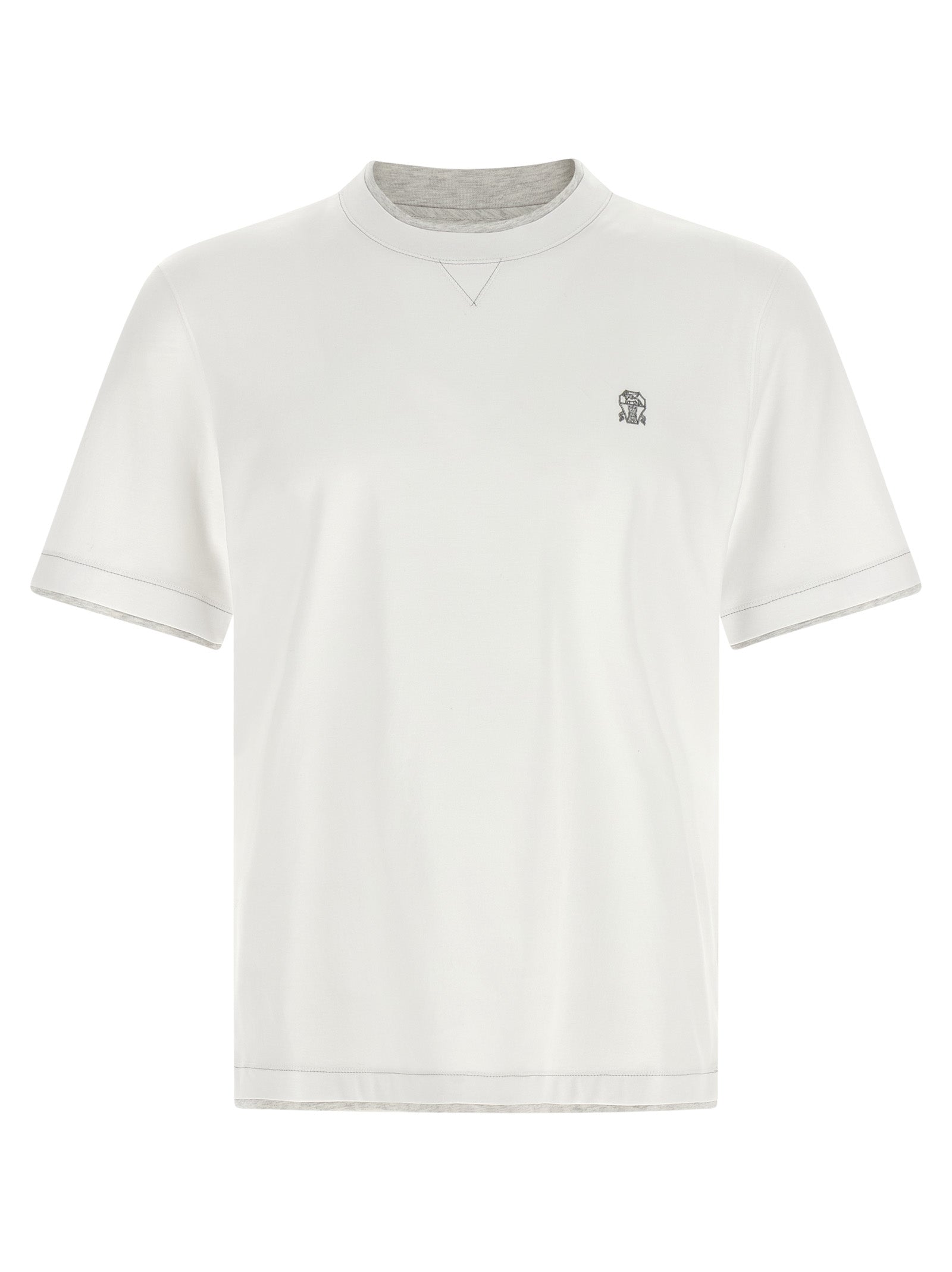 Brunello Cucinelli Weißes Baumwoll-T-Shirt