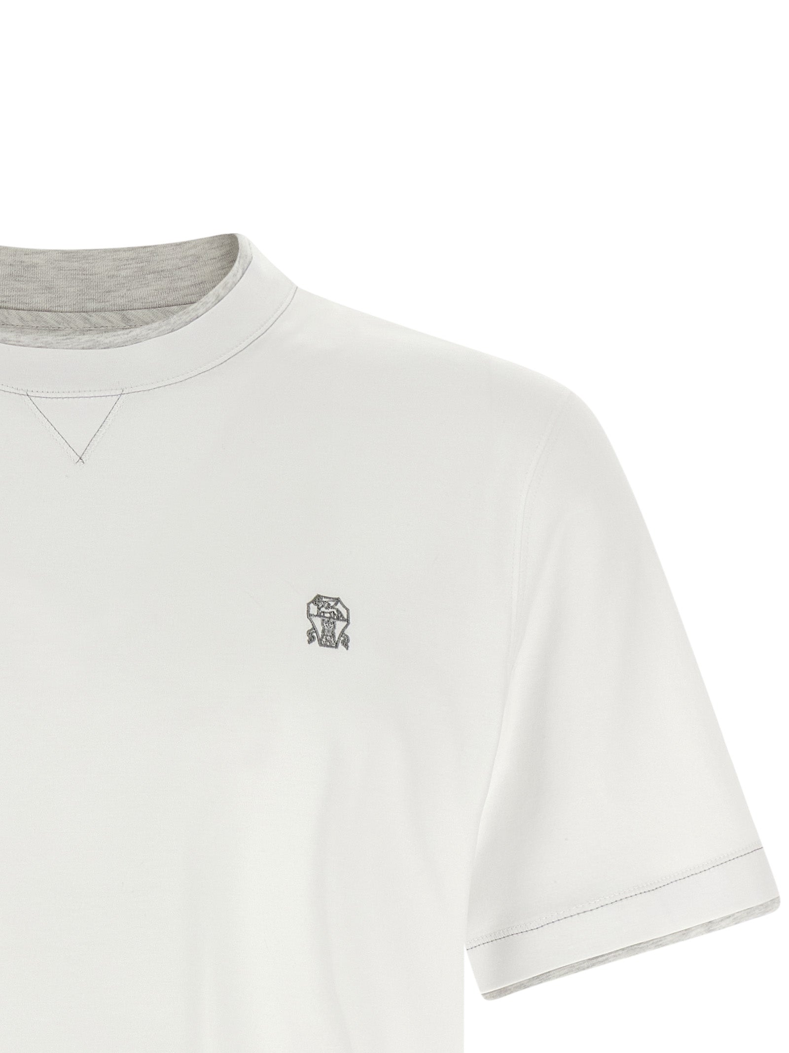 Brunello Cucinelli Weißes Baumwoll-T-Shirt
