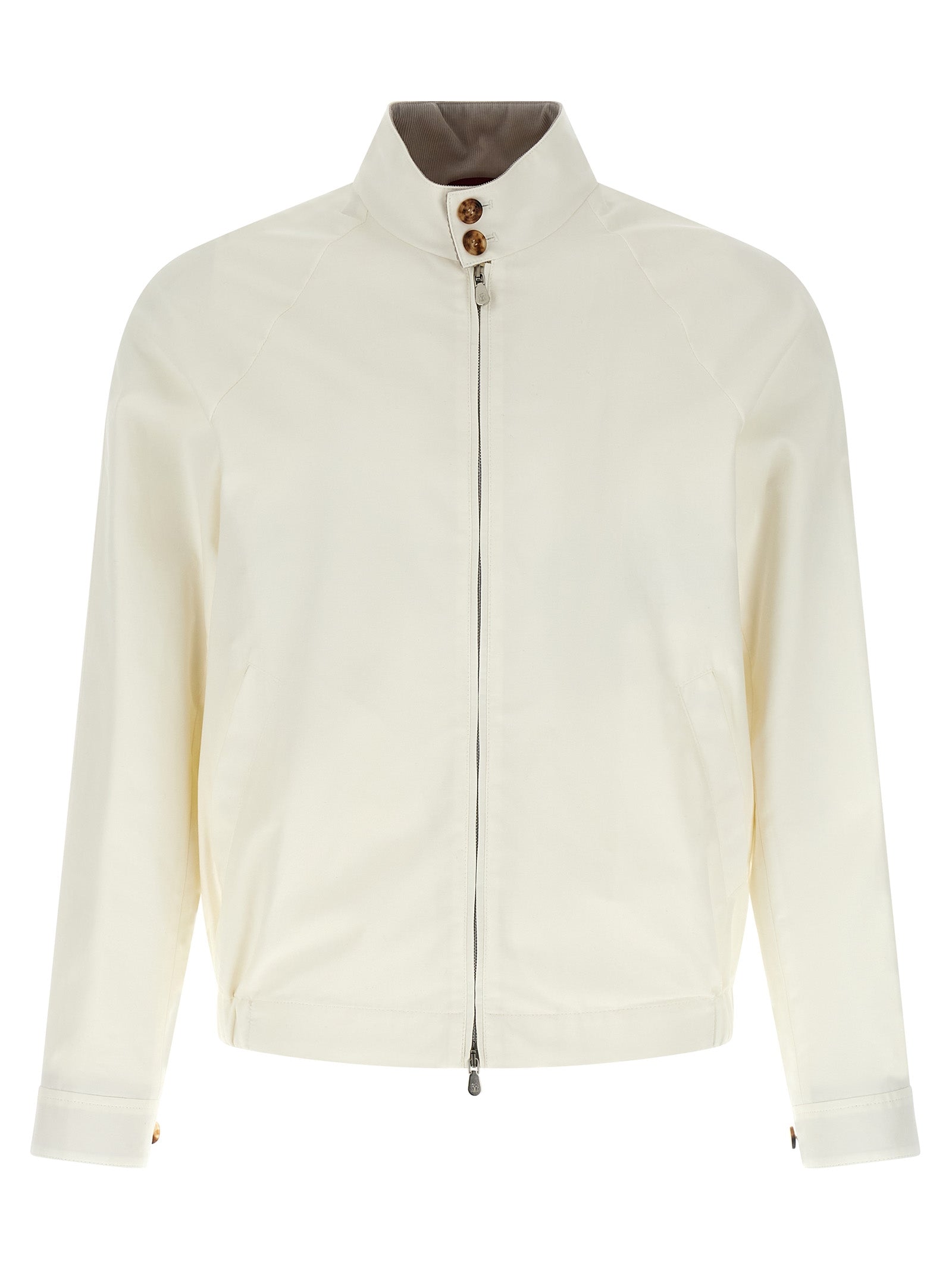 Brunello Cucinelli Weiße Baumwolljacke in voller Länge