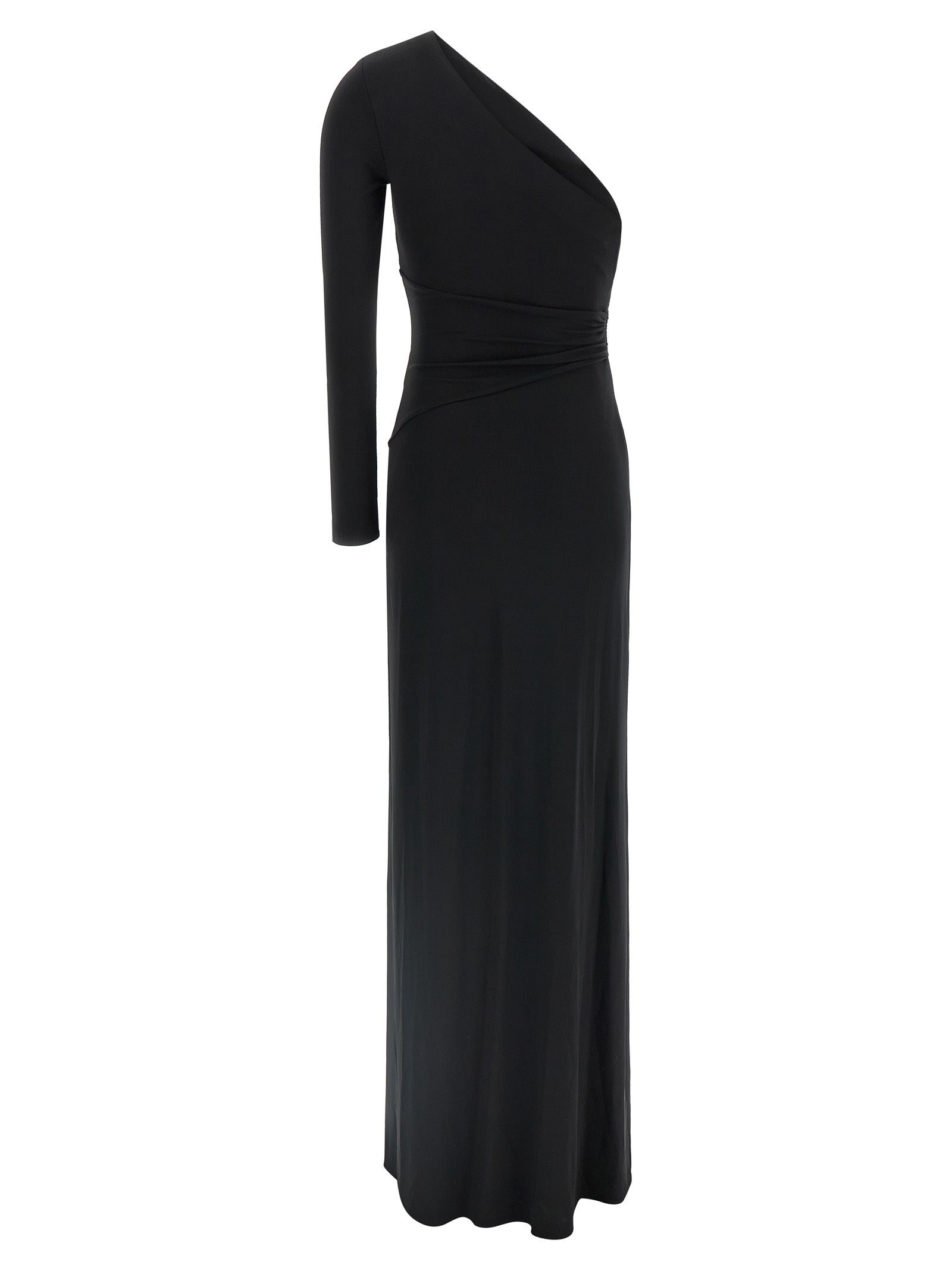 Elisabetta Franchi Schwarzes Viskose-Maxikleid