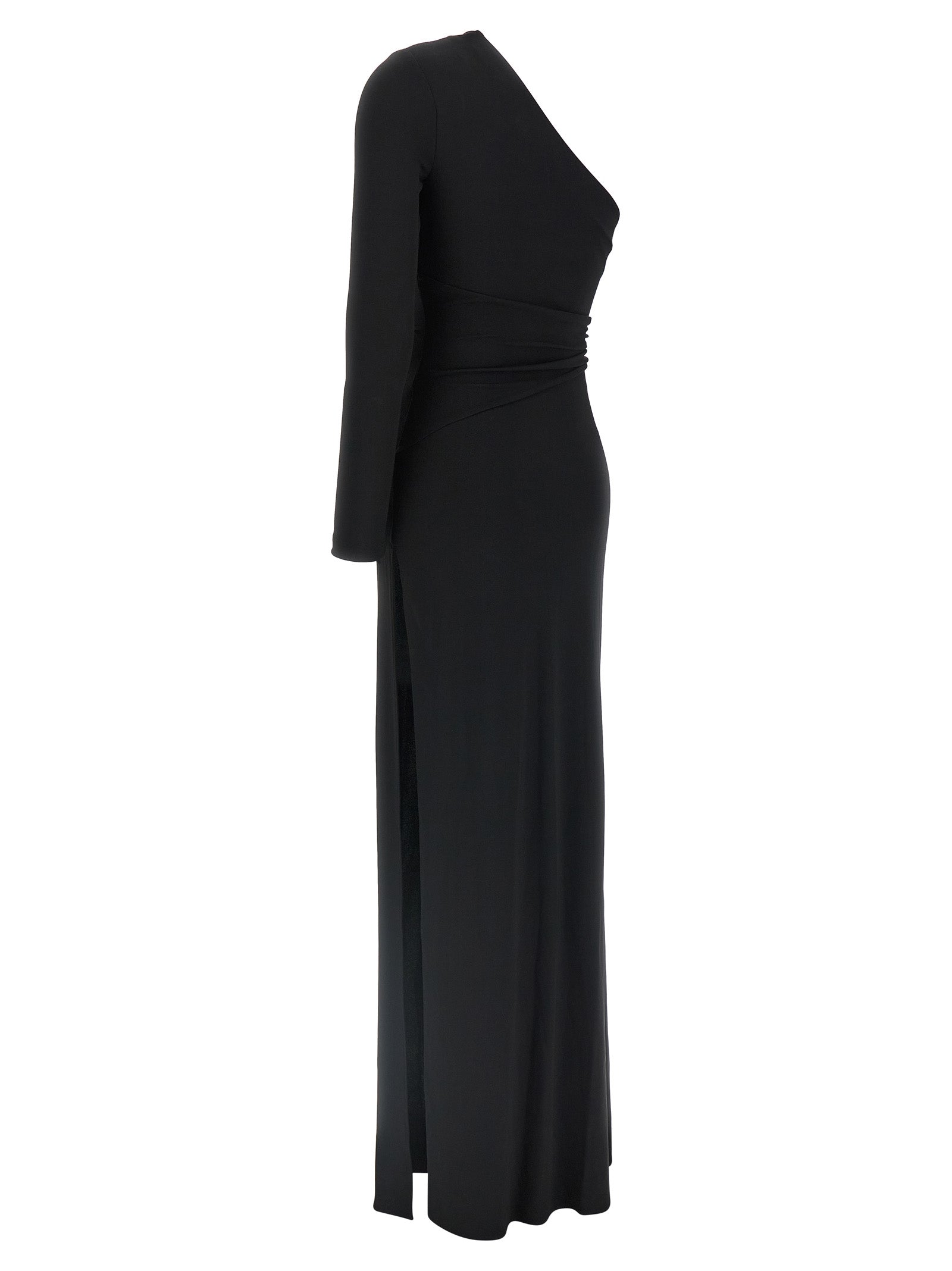 Elisabetta Franchi Schwarzes Viskose-Maxikleid