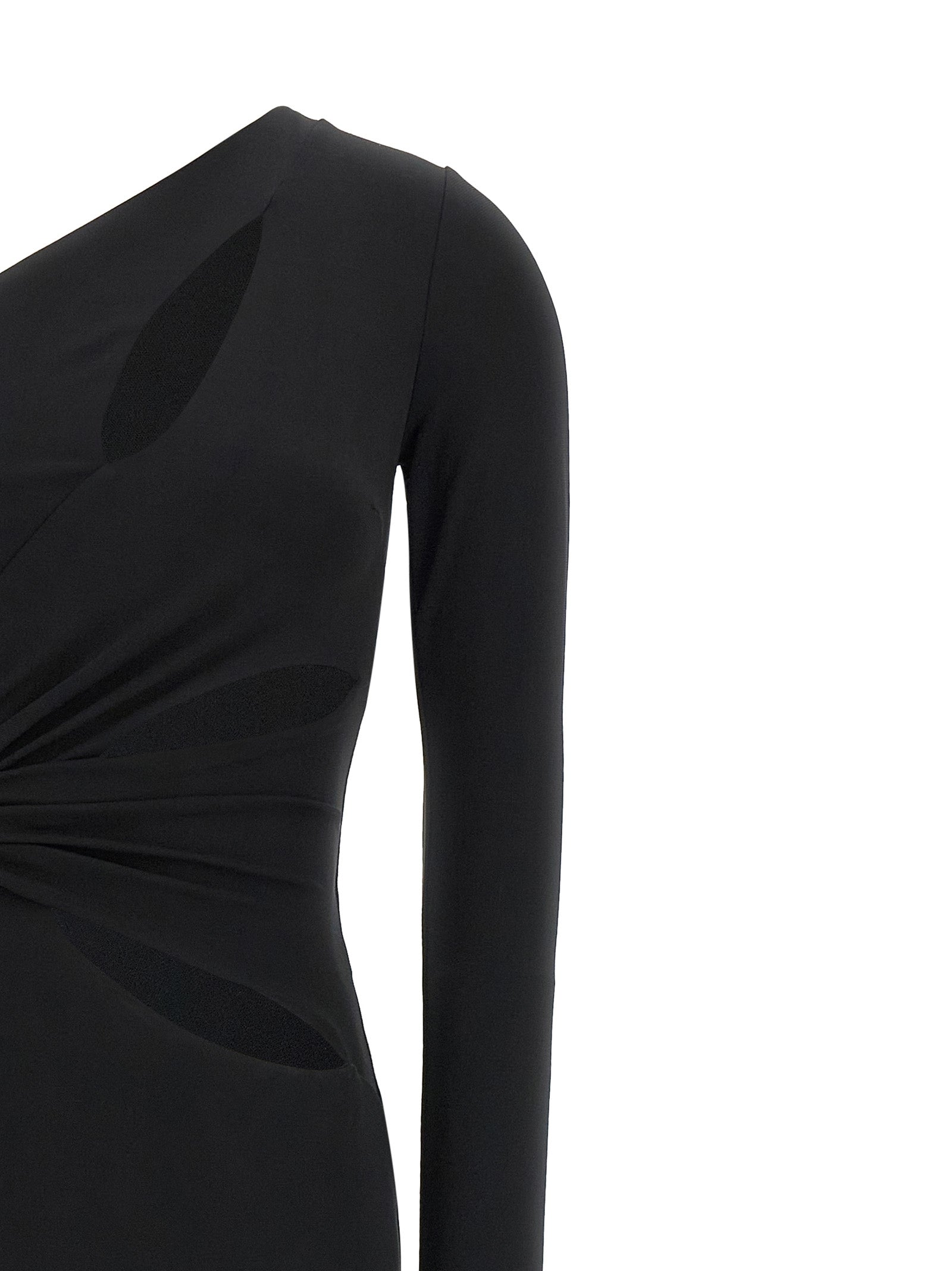 Elisabetta Franchi Schwarzes Viskose-Maxikleid