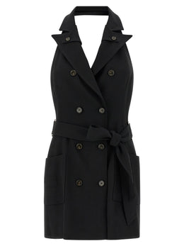 Elisabetta Franchi Schwarzes Viskose-Kurzkleid