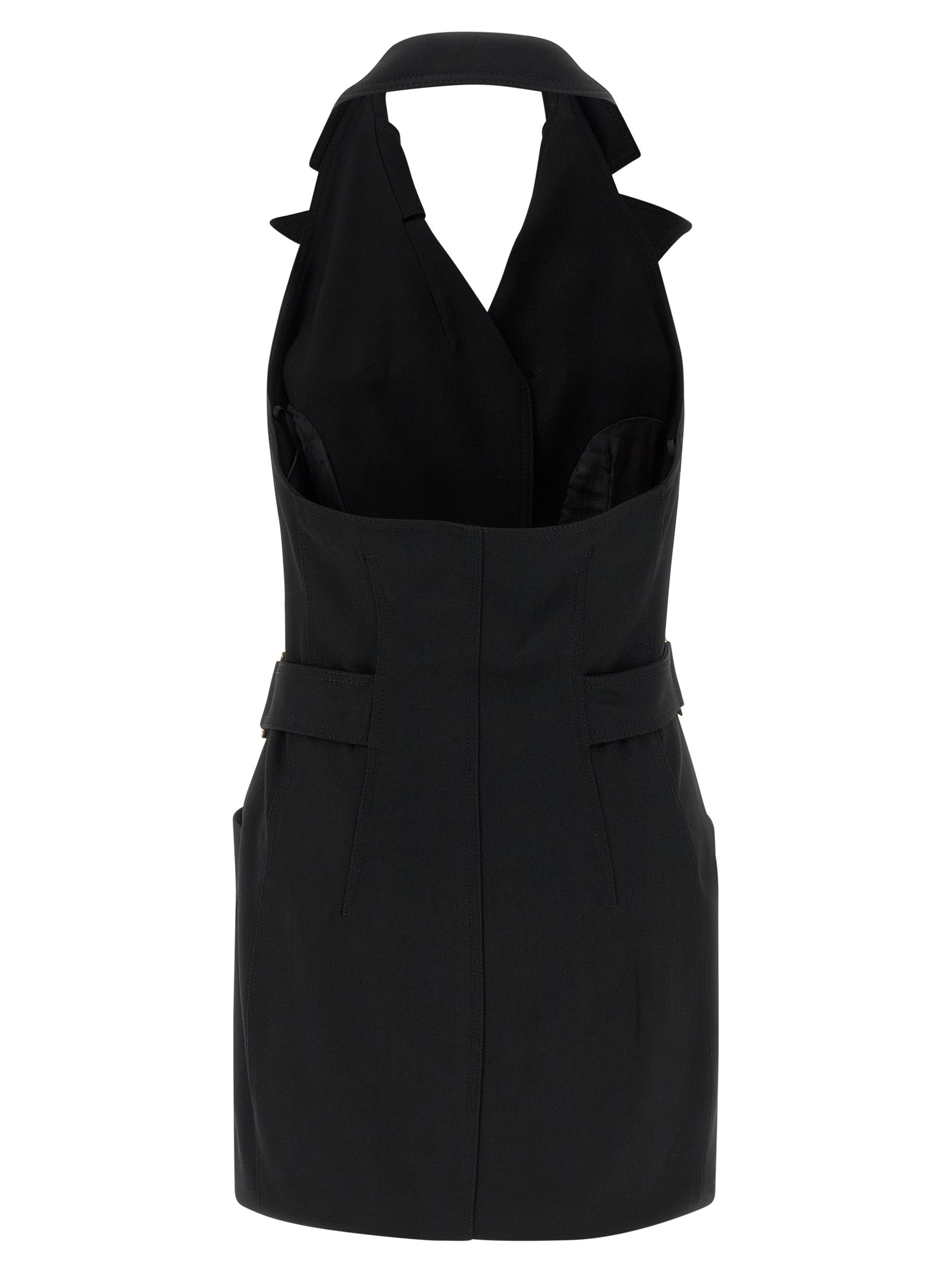Elisabetta Franchi Schwarzes Viskose-Kurzkleid