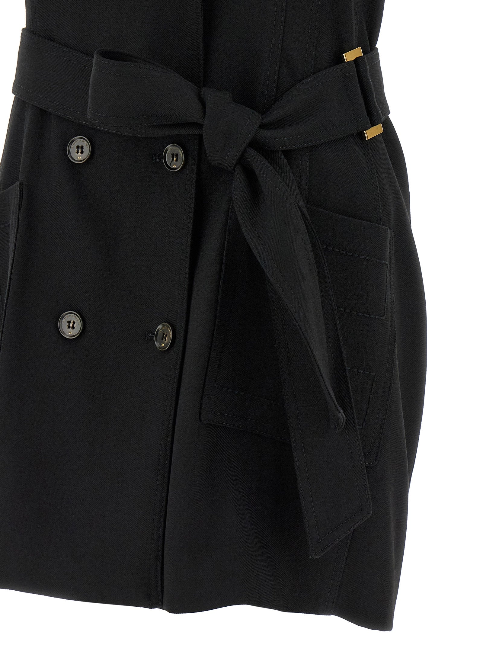 Elisabetta Franchi Schwarzes Viskose-Kurzkleid