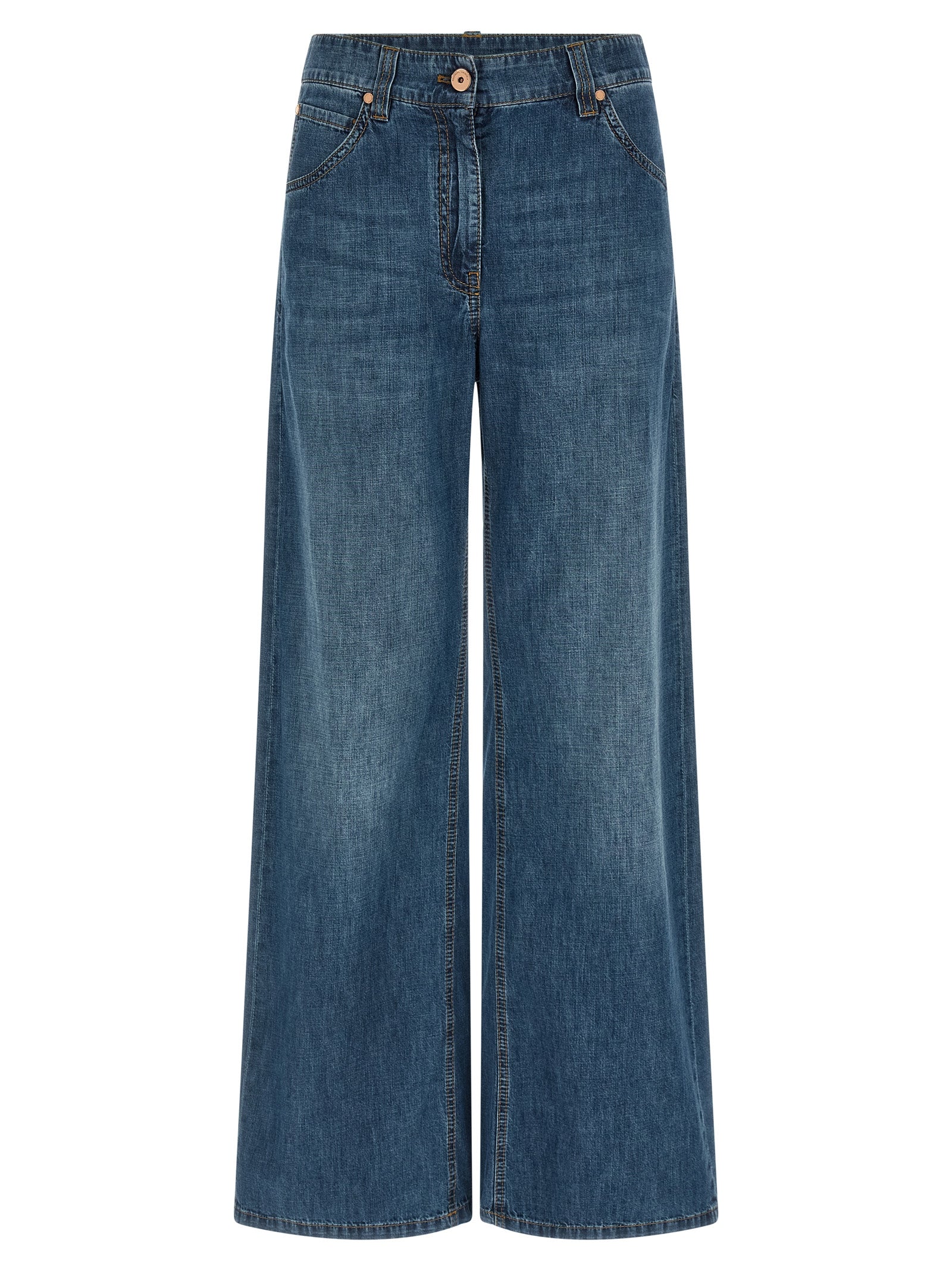 Brunello Cucinelli Blaue Baumwolljeans im Relaxed Fit