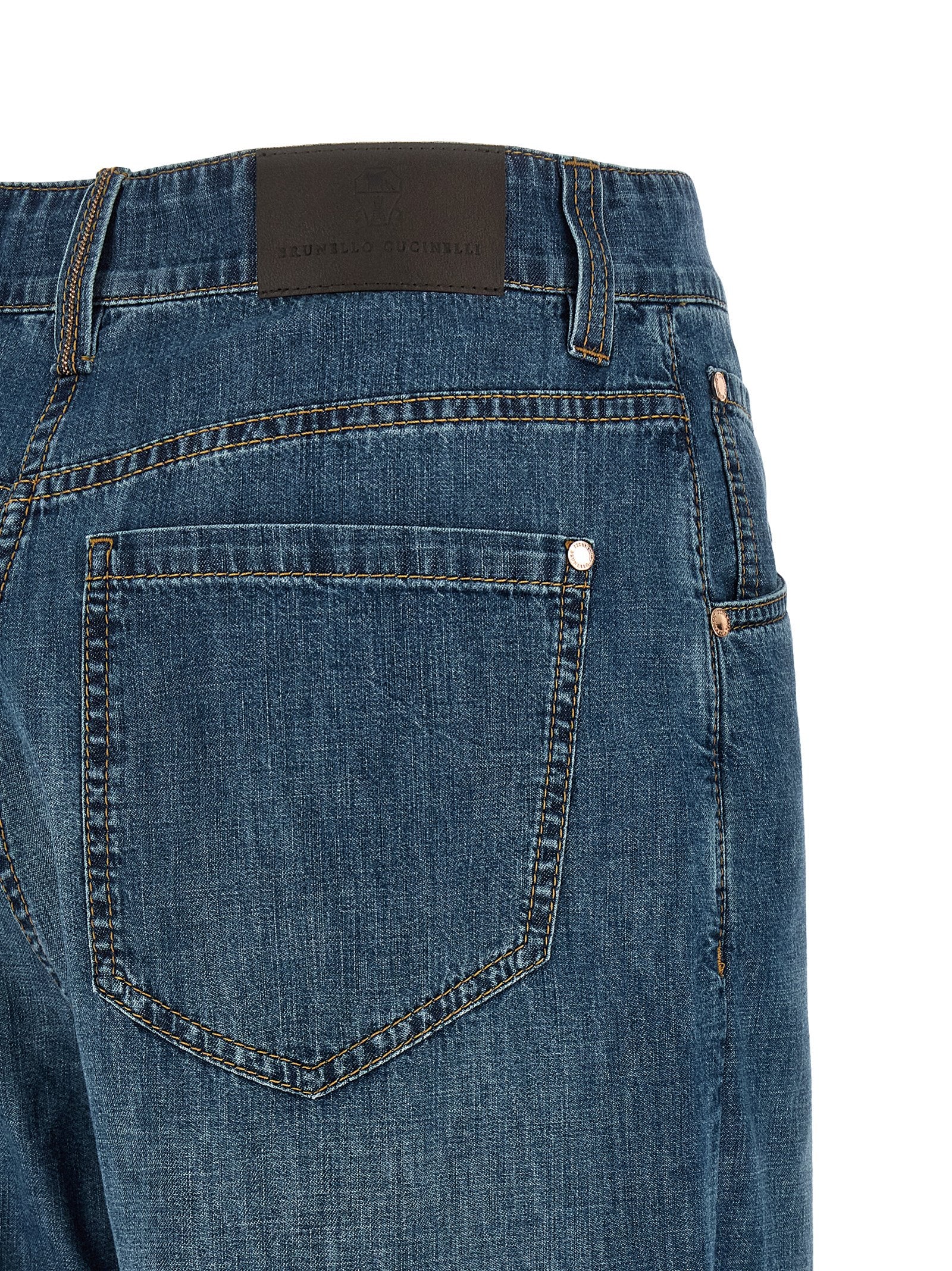 Brunello Cucinelli Blaue Baumwolljeans im Relaxed Fit