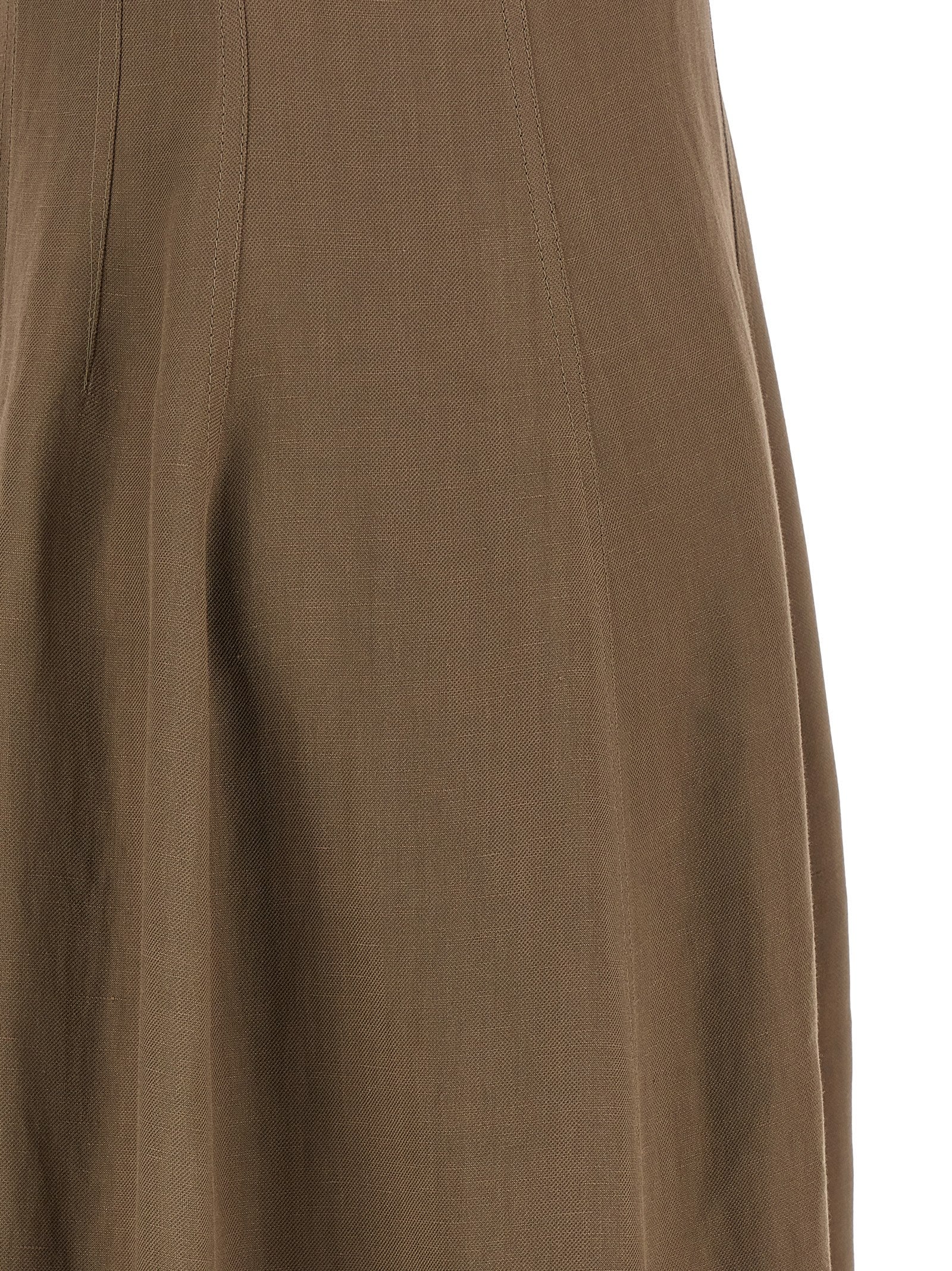 Brunello Cucinelli Braunes Midikleid aus Viskose