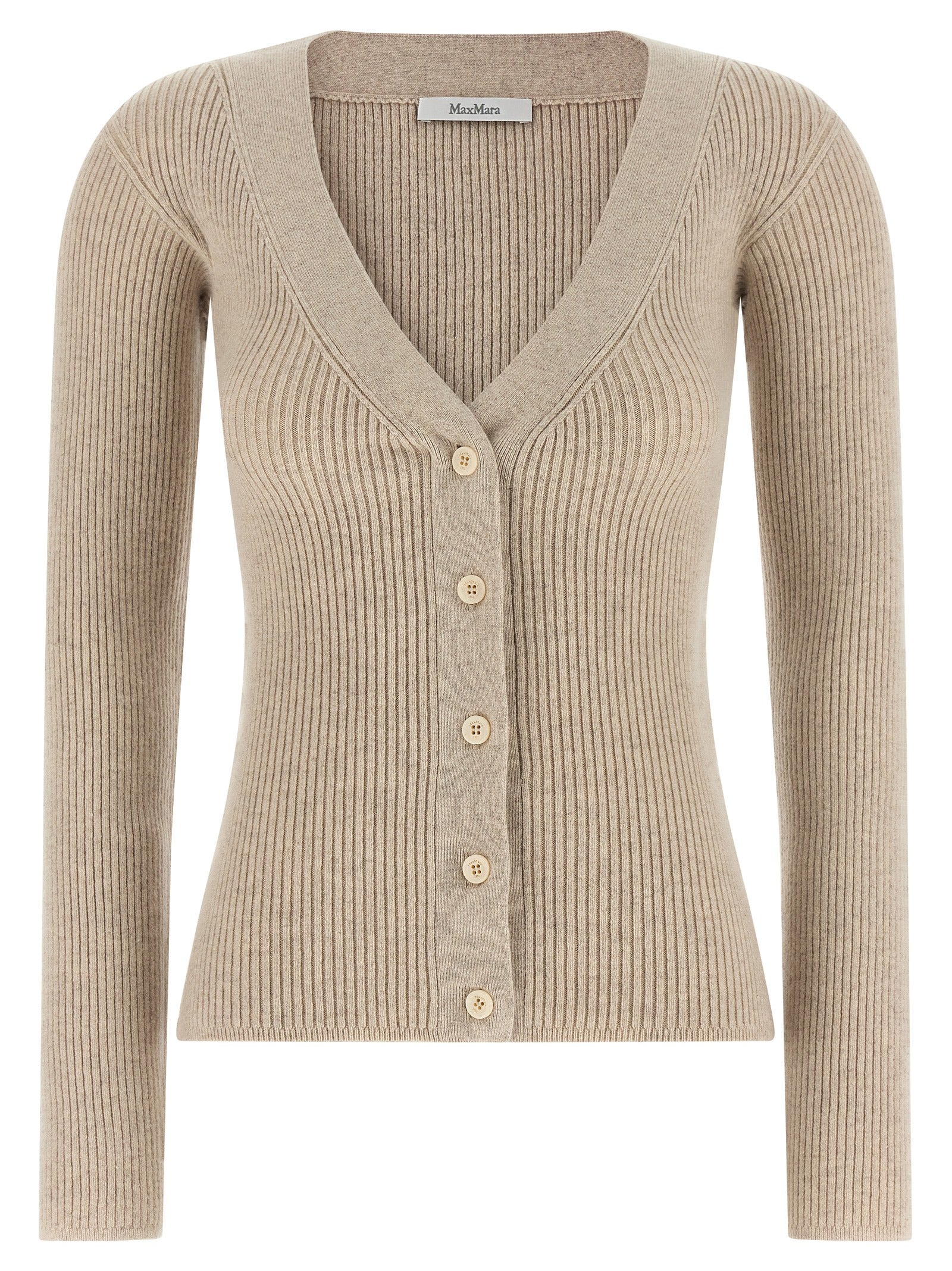 Max Mara Beige Wollstrickjacke