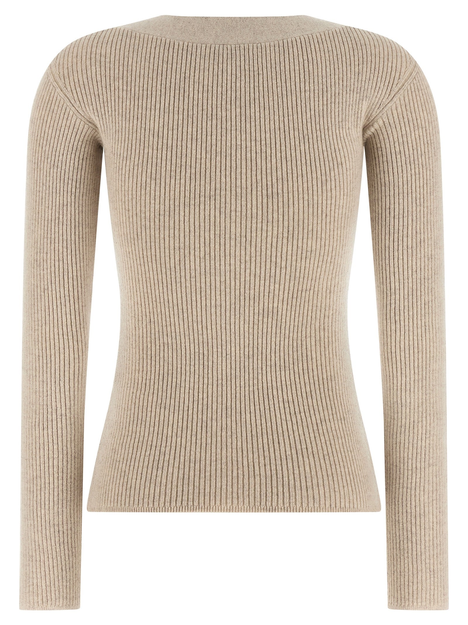 Max Mara Beige Wollstrickjacke