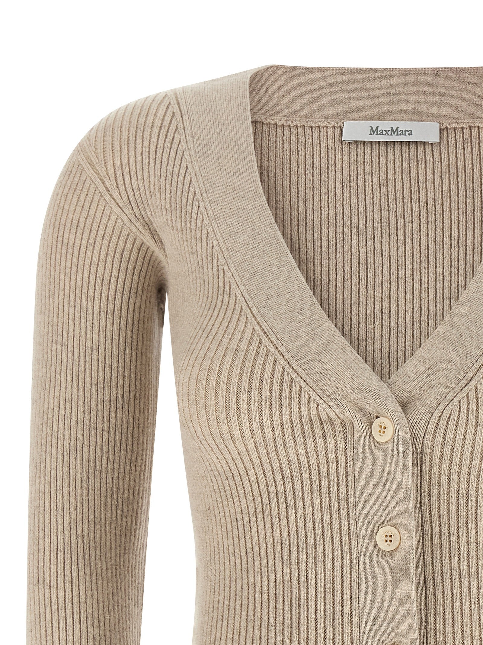 Max Mara Beige Wollstrickjacke