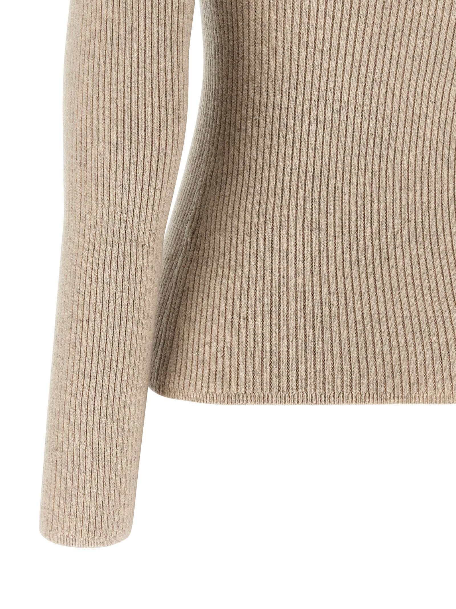 Max Mara Beige Wollstrickjacke