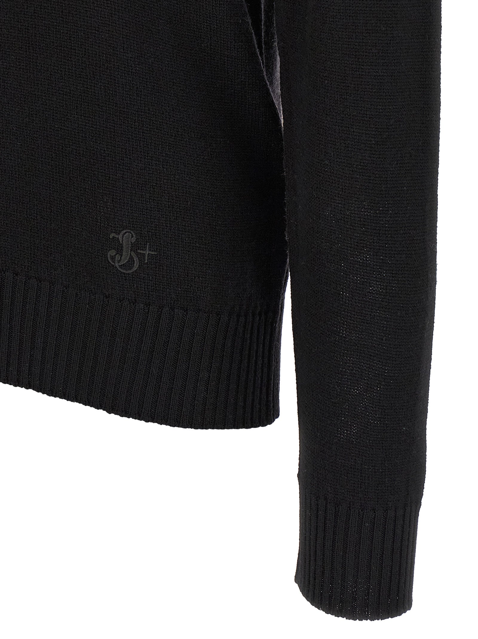 Jil Sander Schwarzer Cardigan aus Schurwolle