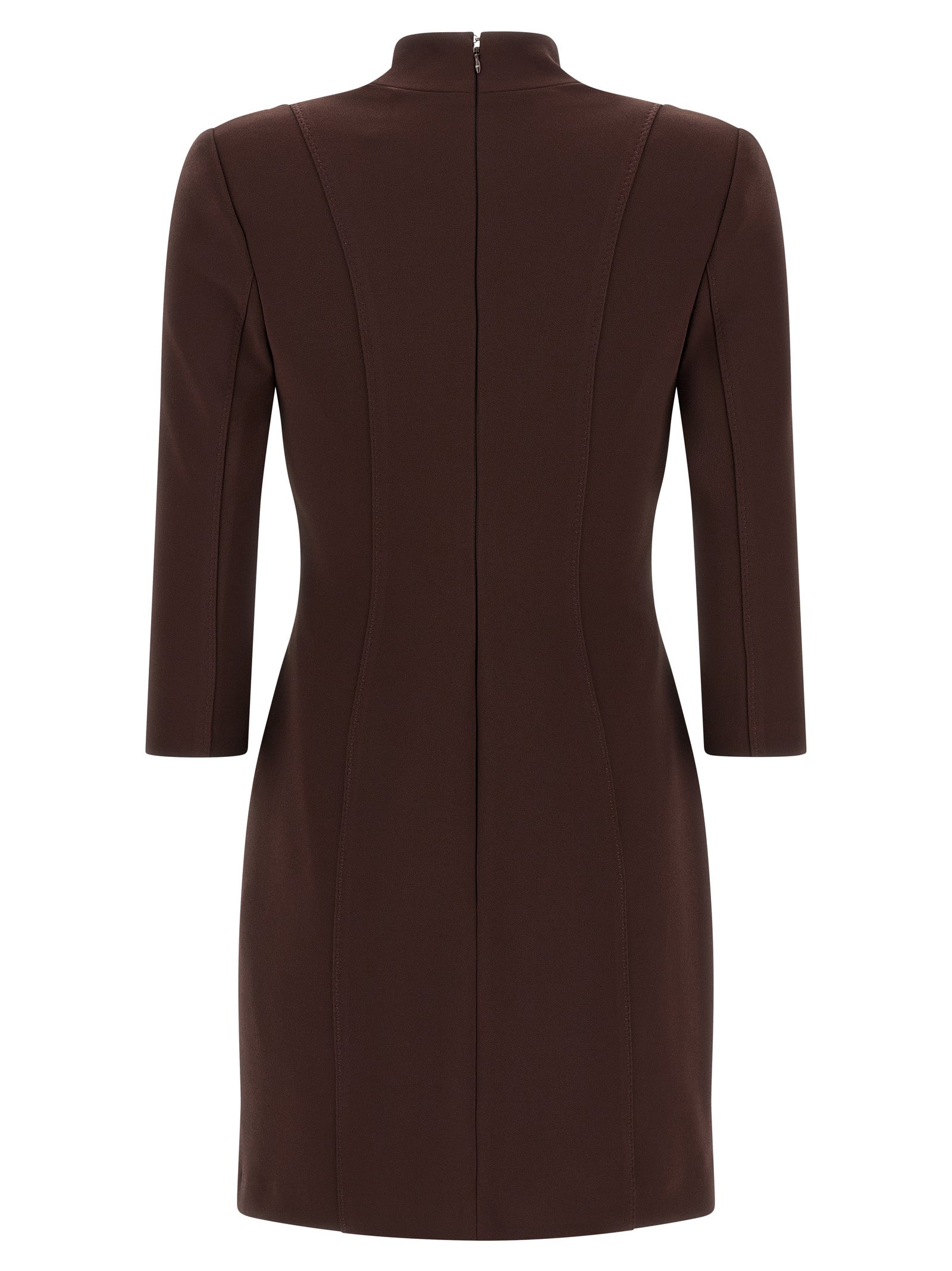 Elisabetta Franchi Kurzes Braunes Kleid Aus Polyester