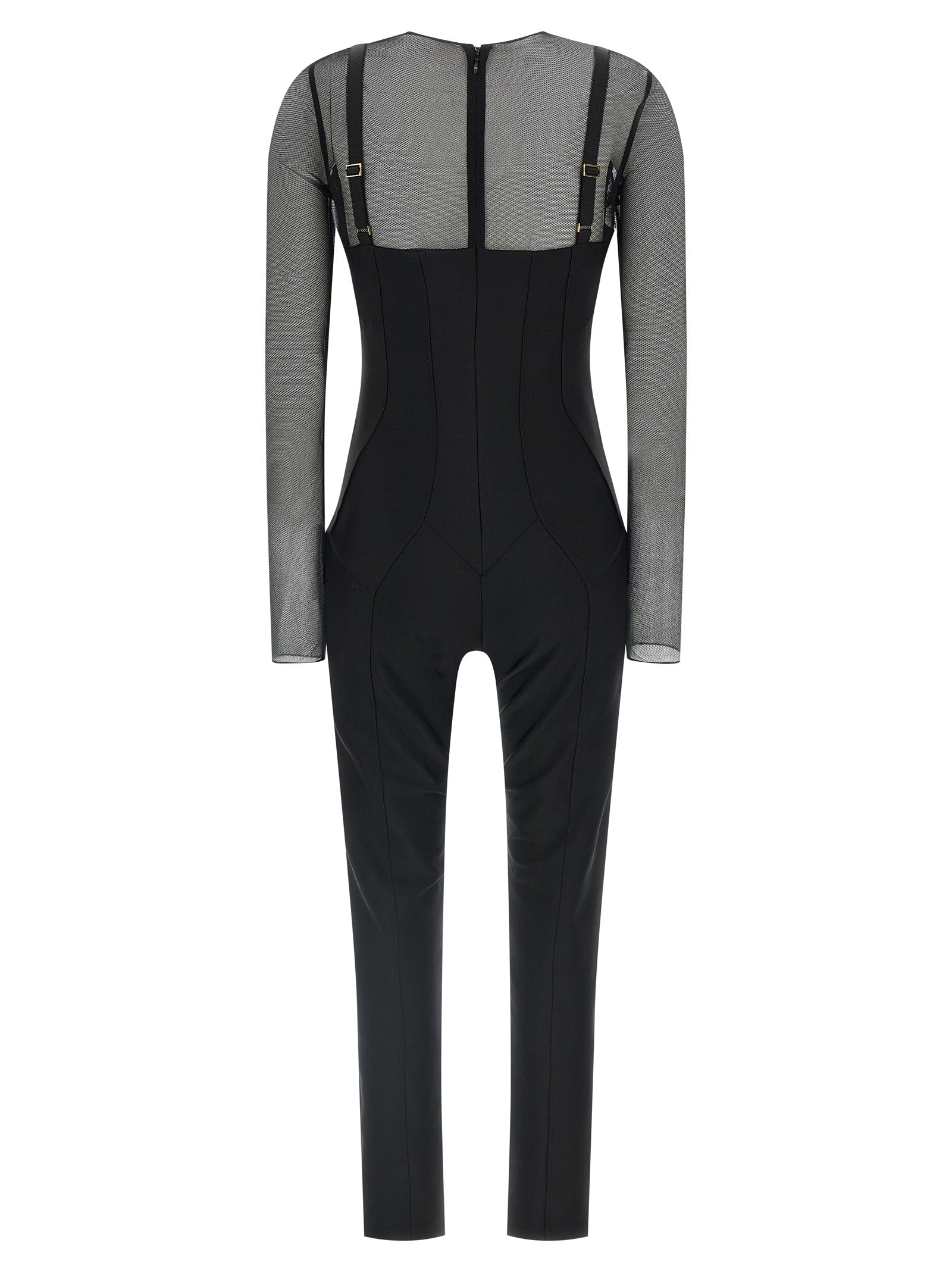 Elisabetta Franchi Schwarzer Polyamid-Jumpsuit