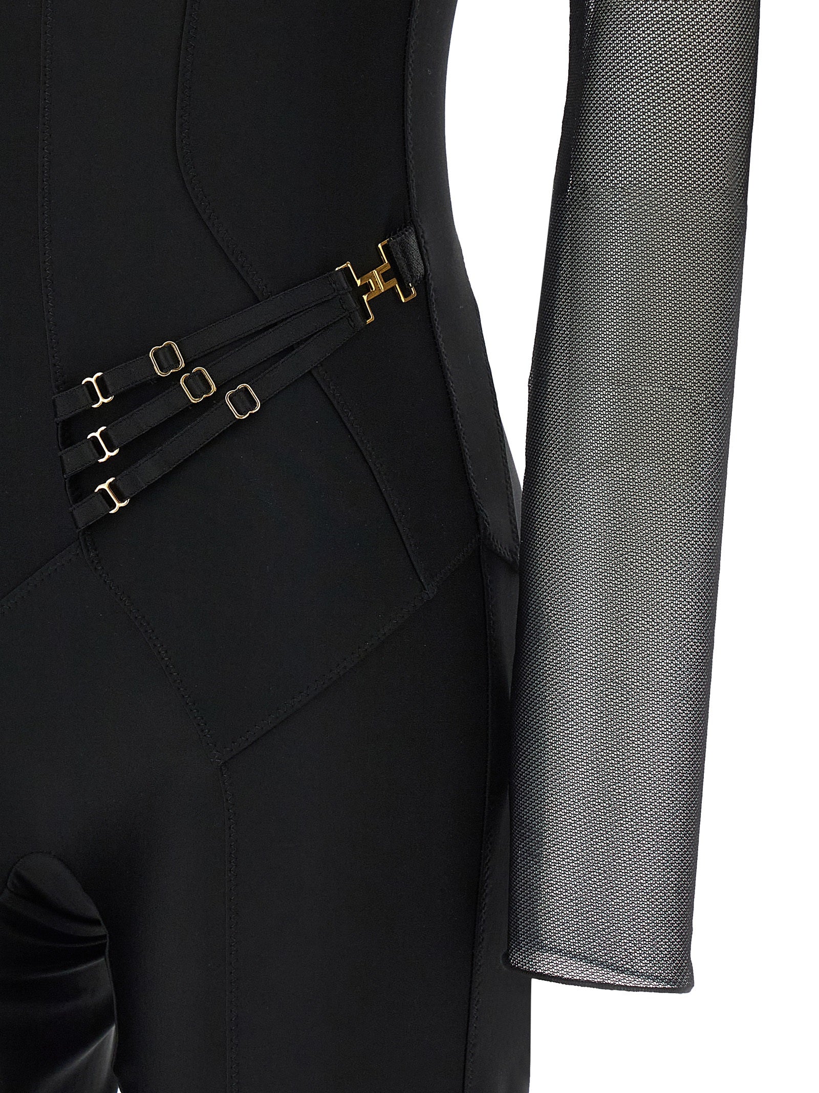 Elisabetta Franchi Schwarzer Polyamid-Jumpsuit