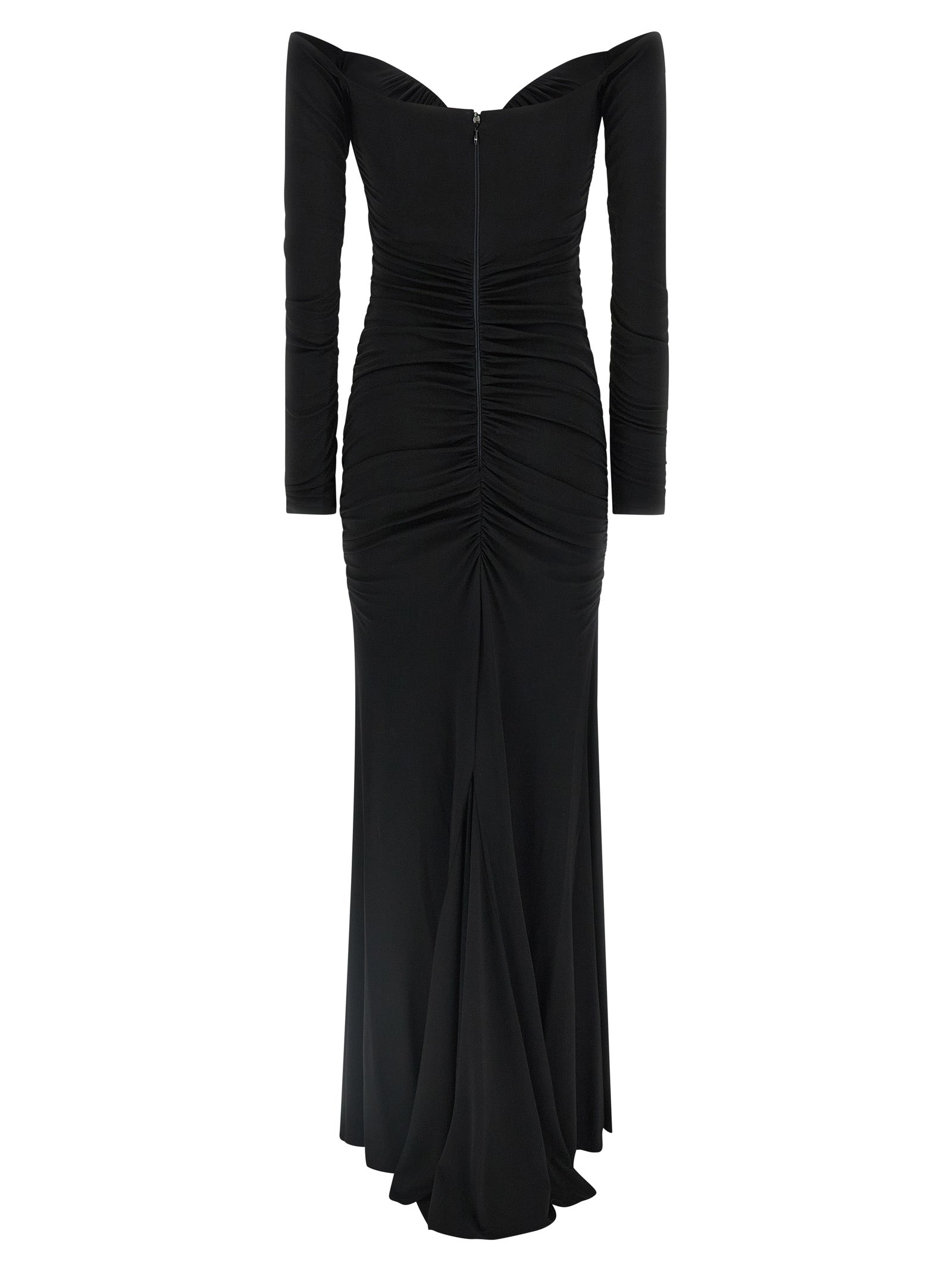 Elisabetta Franchi Schwarzes Viskose-Maxikleid