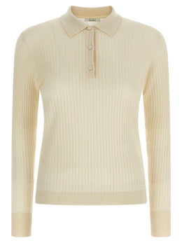 Max Mara Weißes Kaschmir-Poloshirt