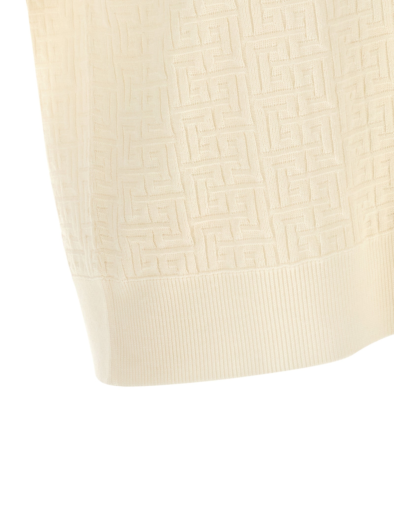 Balmain Weißes Woll-Poloshirt