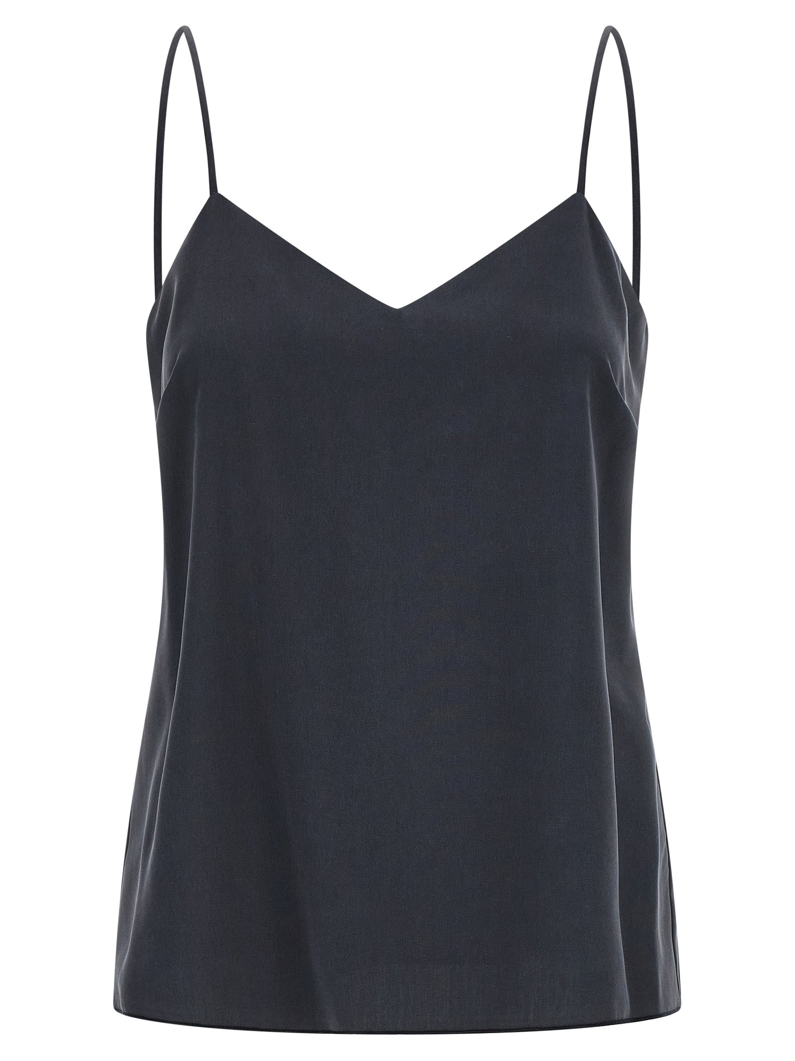 Max Mara Graues ärmelloses Seidentop