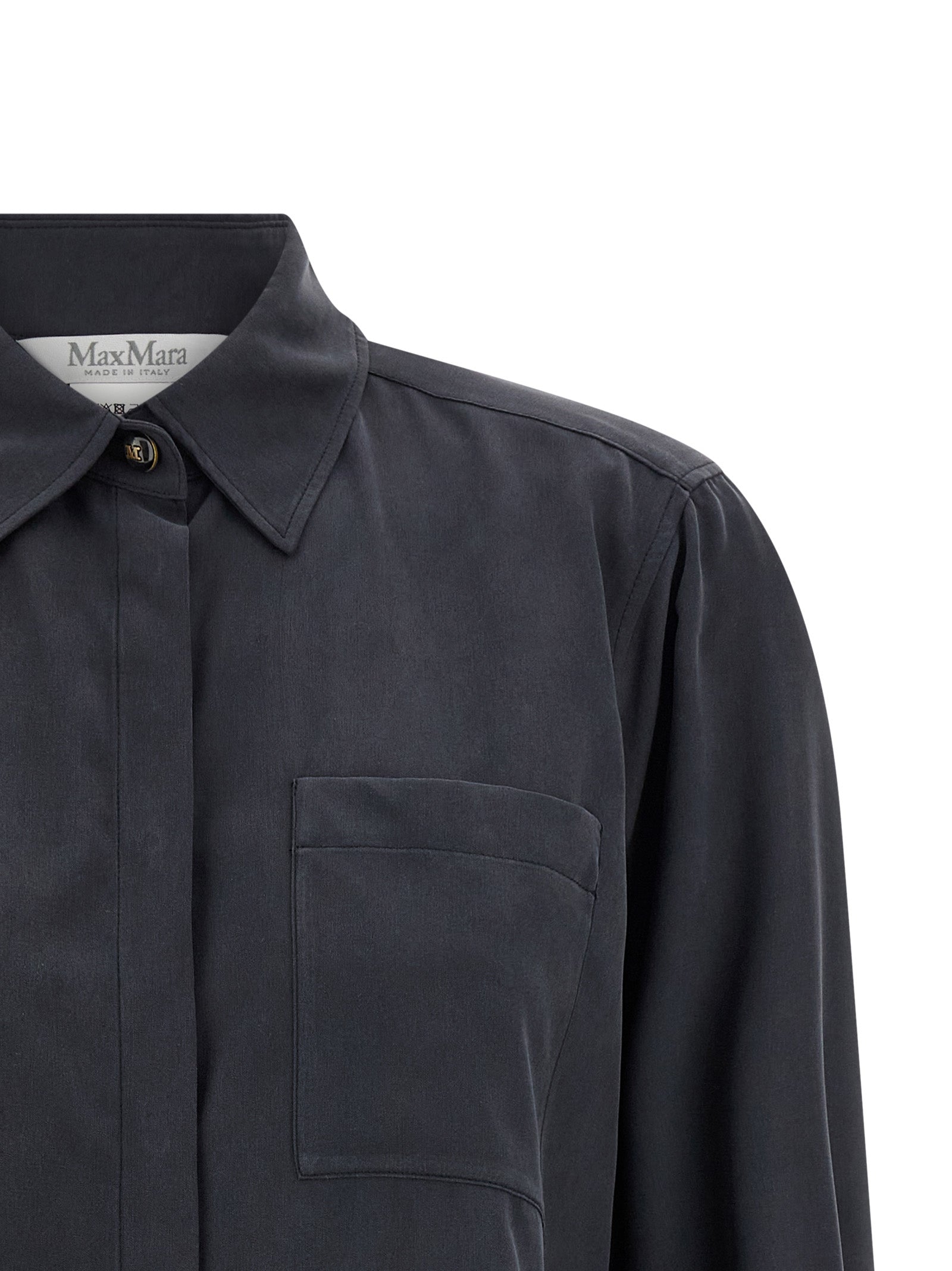 Max Mara Graue Seidenbluse