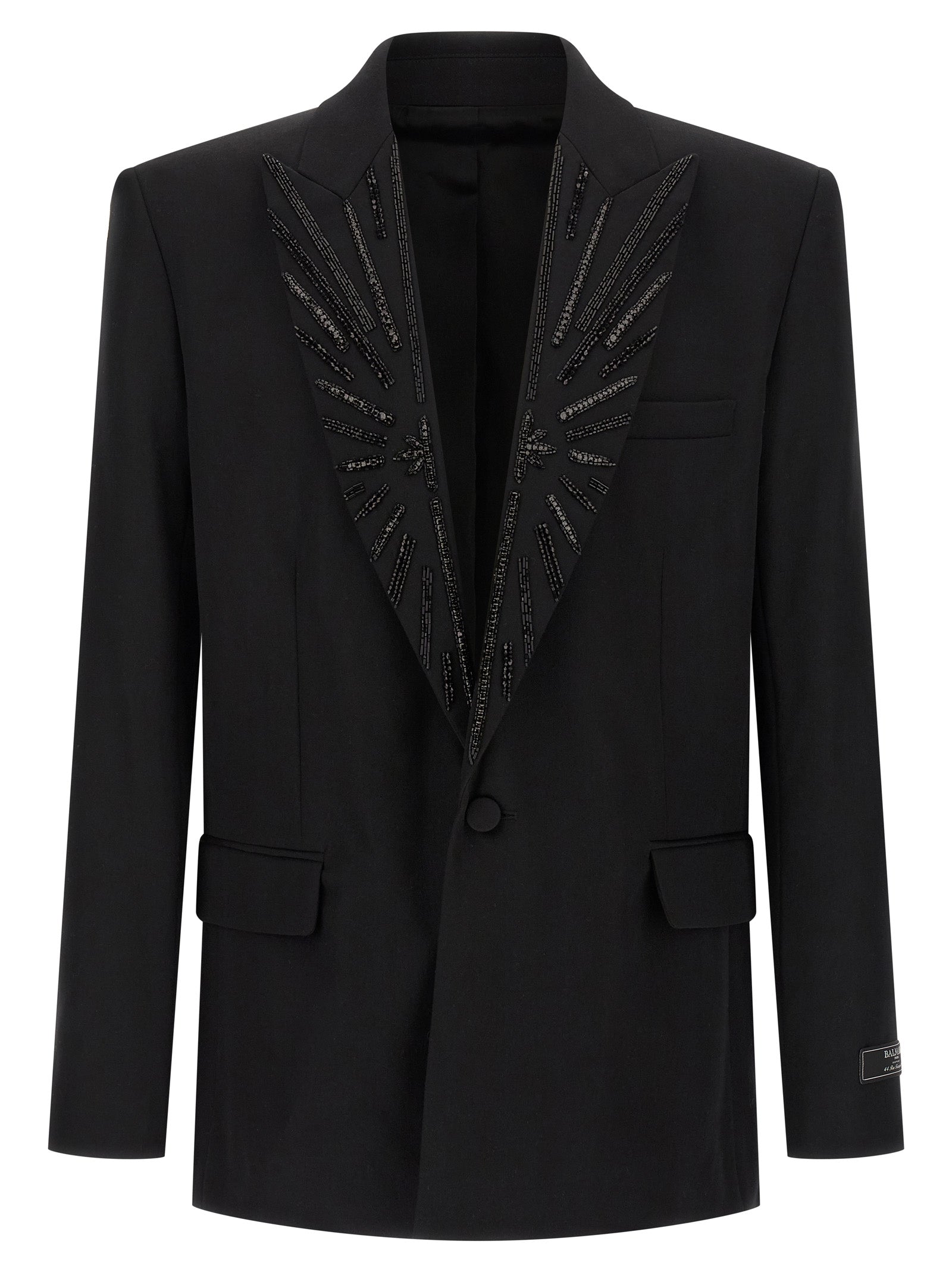 Balmain Schwarzer Blazer aus reiner Schurwolle
