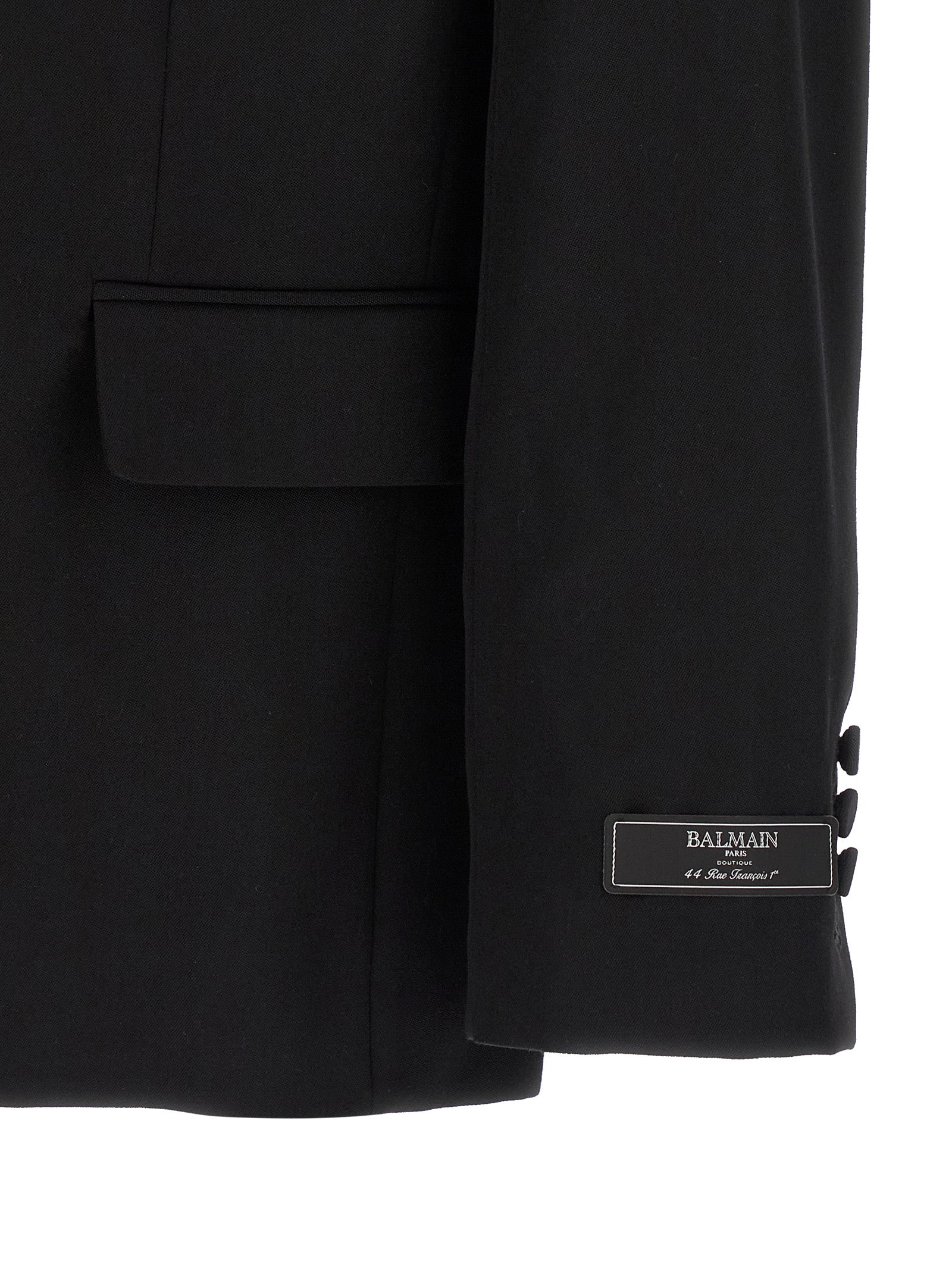 Balmain Schwarzer Blazer aus reiner Schurwolle