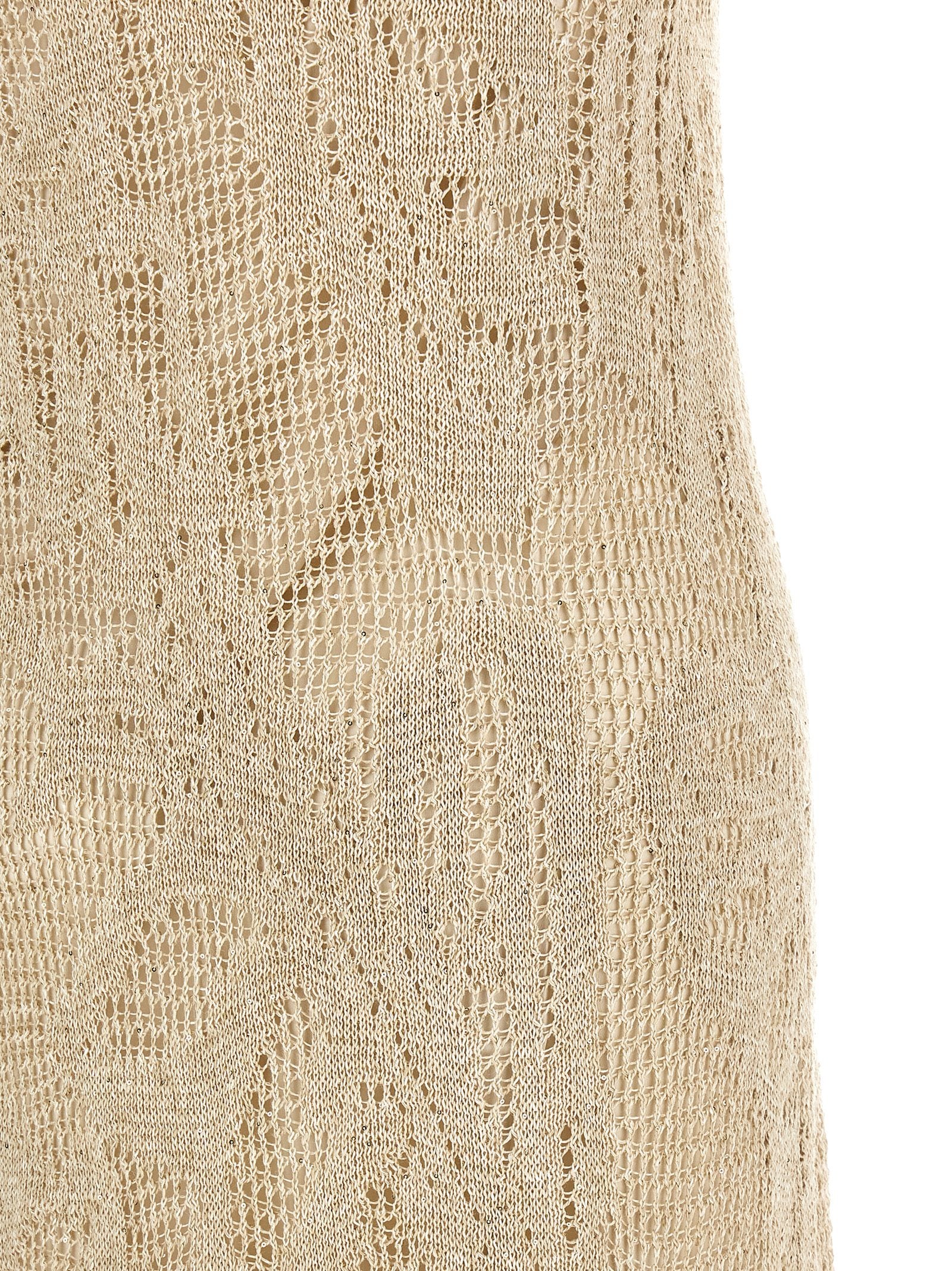 Brunello Cucinelli Langes beiges Leinenkleid