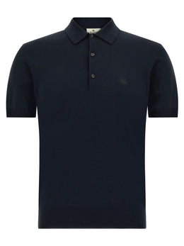 Etro Blaues Baumwoll-Polohemd