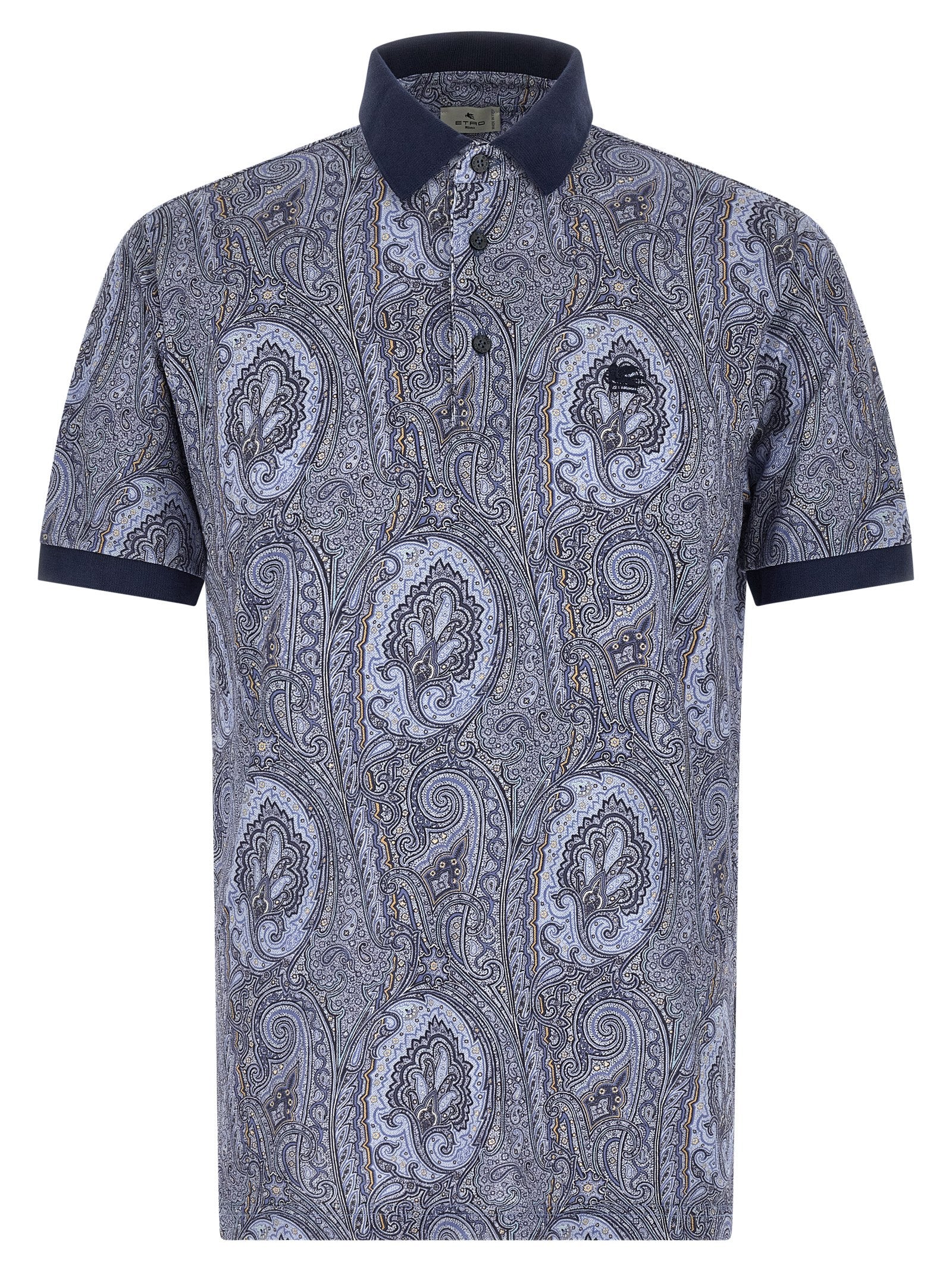 Etro Blaues Baumwoll-Polohemd