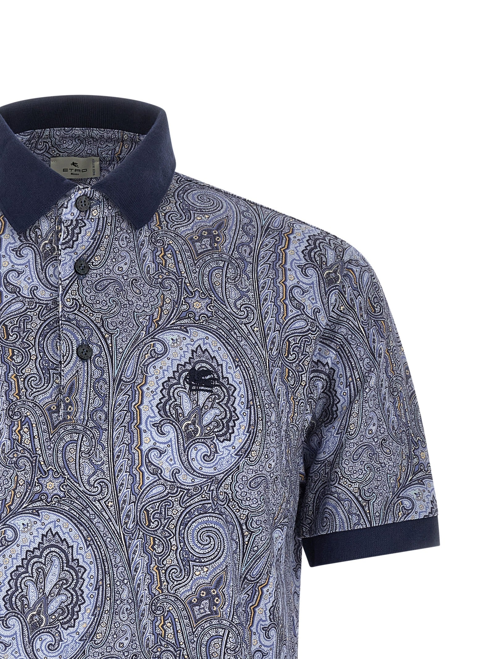 Etro Blaues Baumwoll-Polohemd