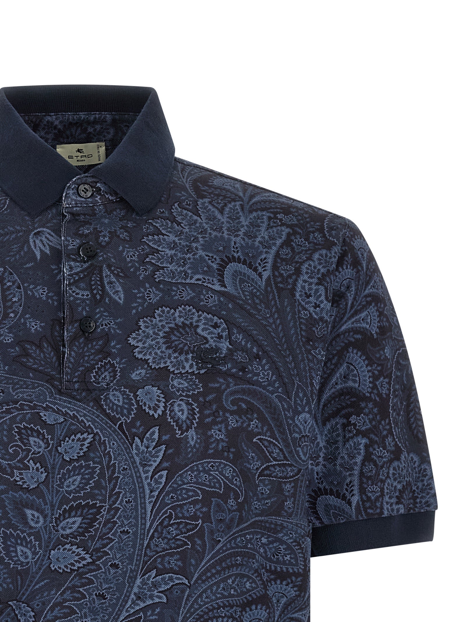 Etro Blaues Baumwoll-Polohemd