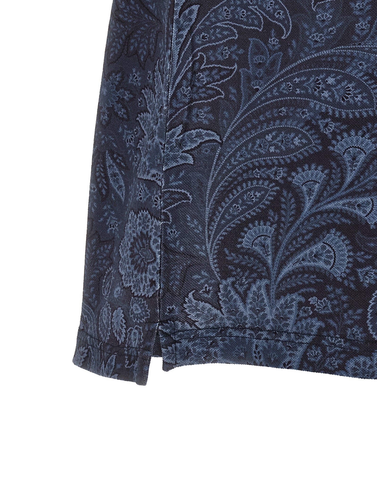 Etro Blaues Baumwoll-Polohemd