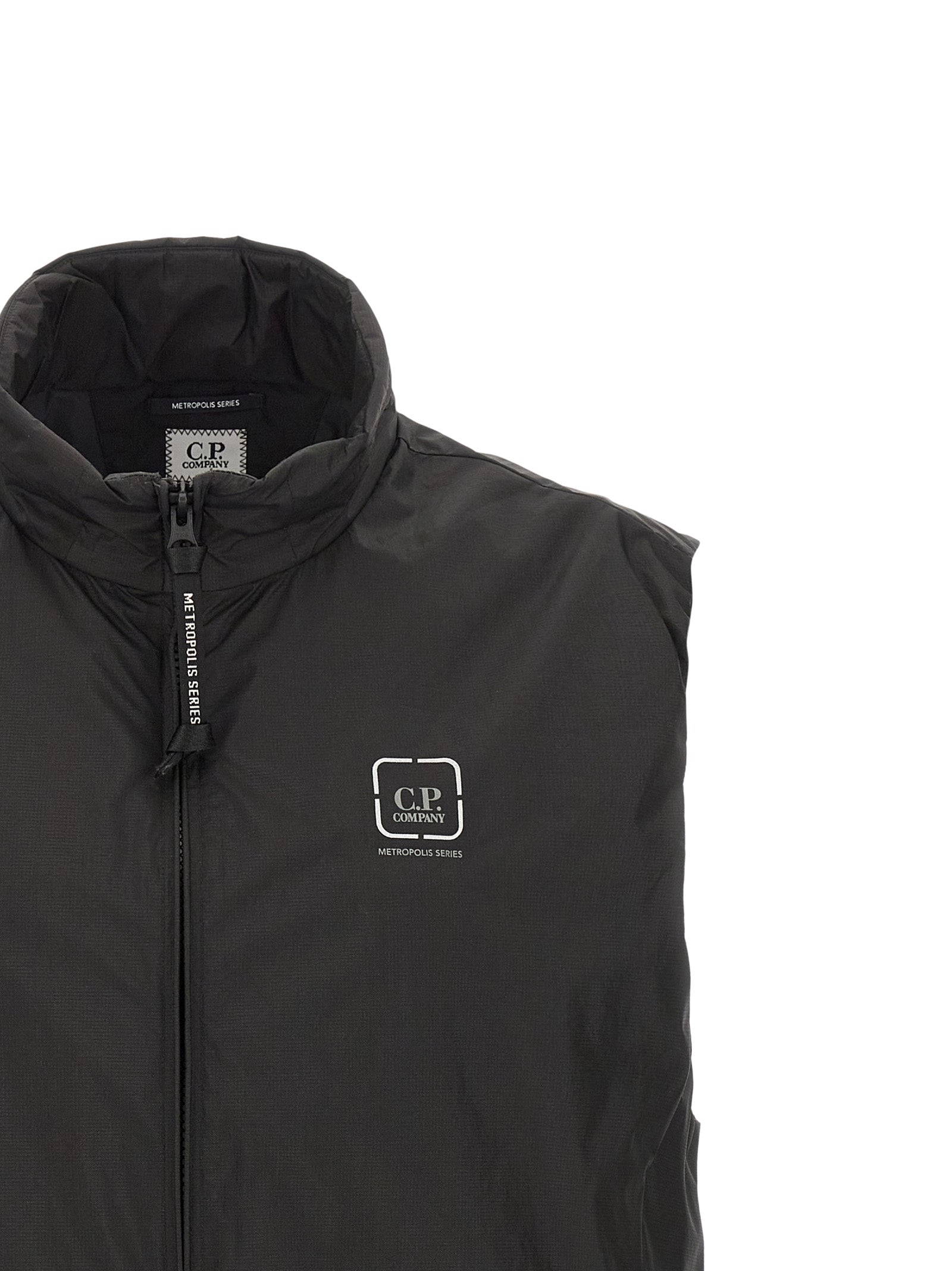C.P. Company Schwarze ärmellose Jacke aus Polyamid