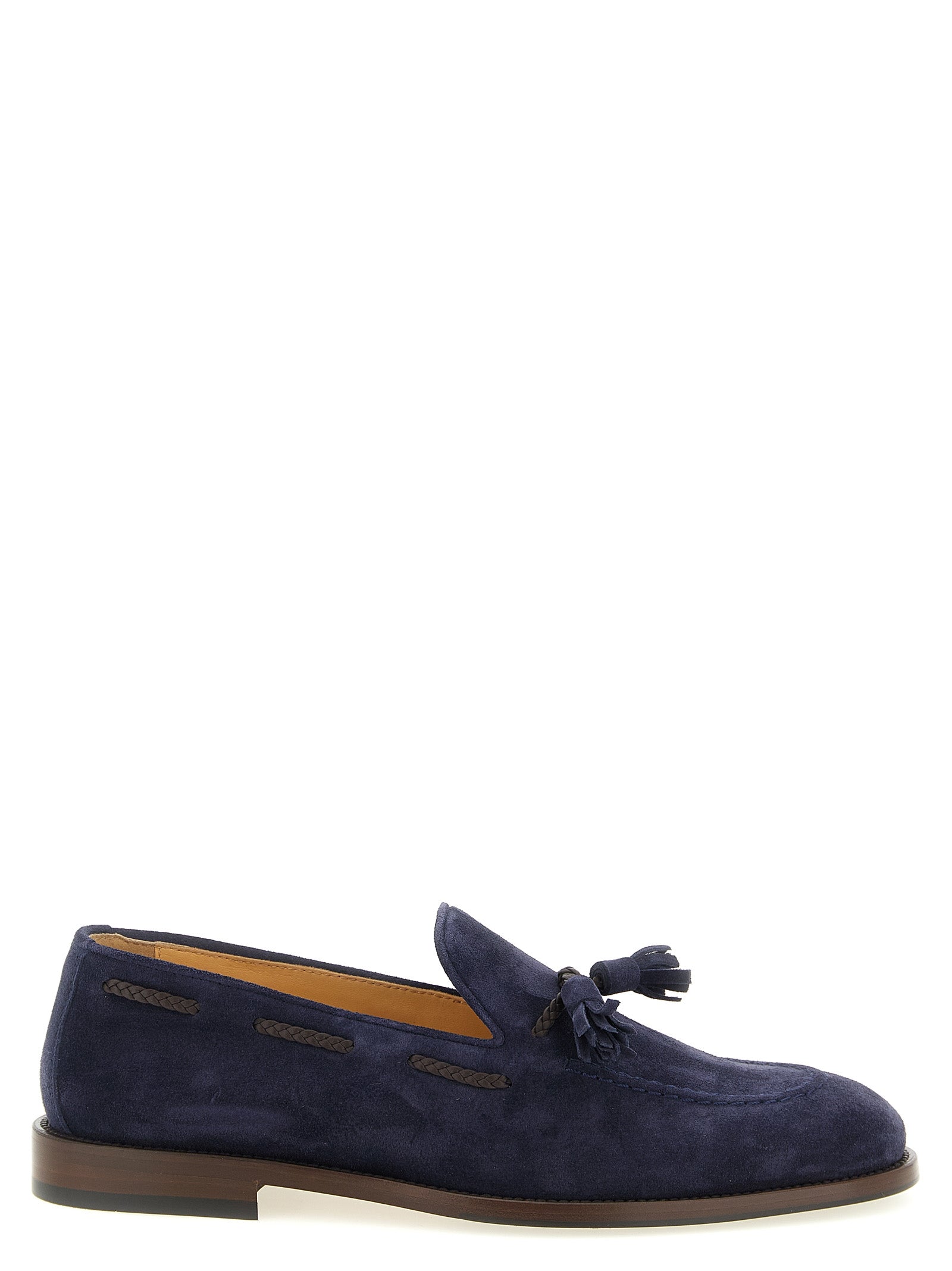 Brunello Cucinelli Mokassins aus blauem Kalbsleder