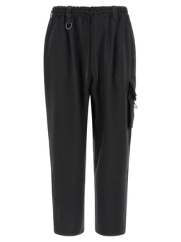 Y-3 Schwarze Cargohose aus Polyester