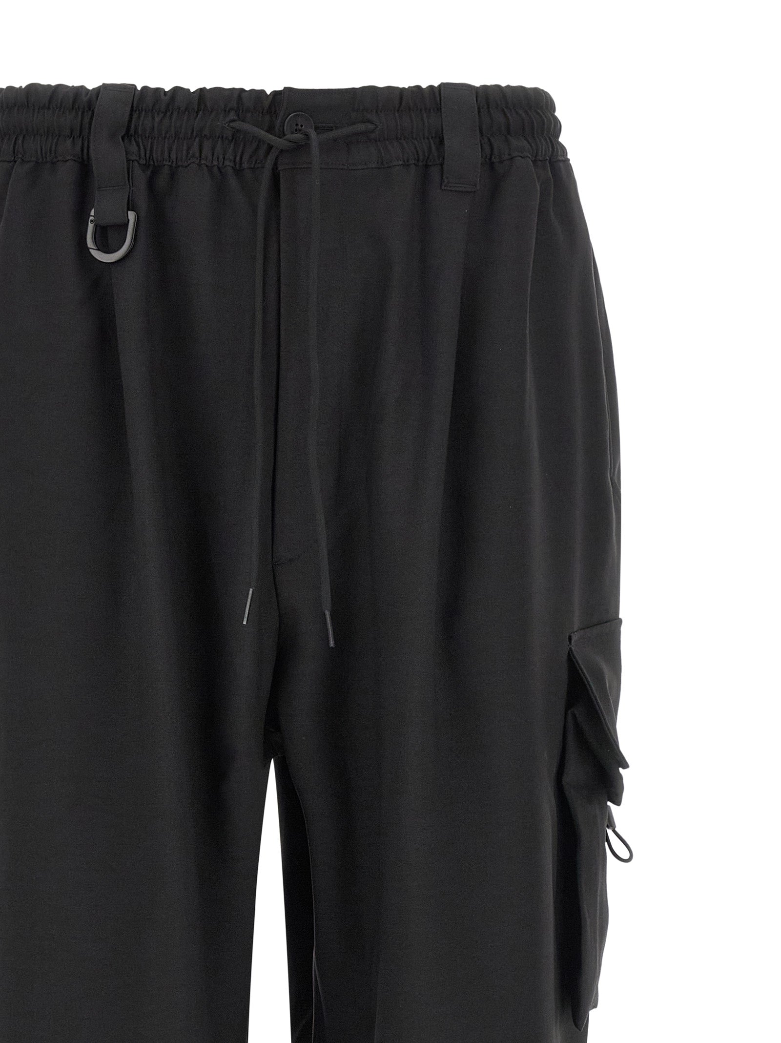 Y-3 Schwarze Cargohose aus Polyester