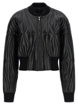 Rick Owens Schwarze Lammlederjacke