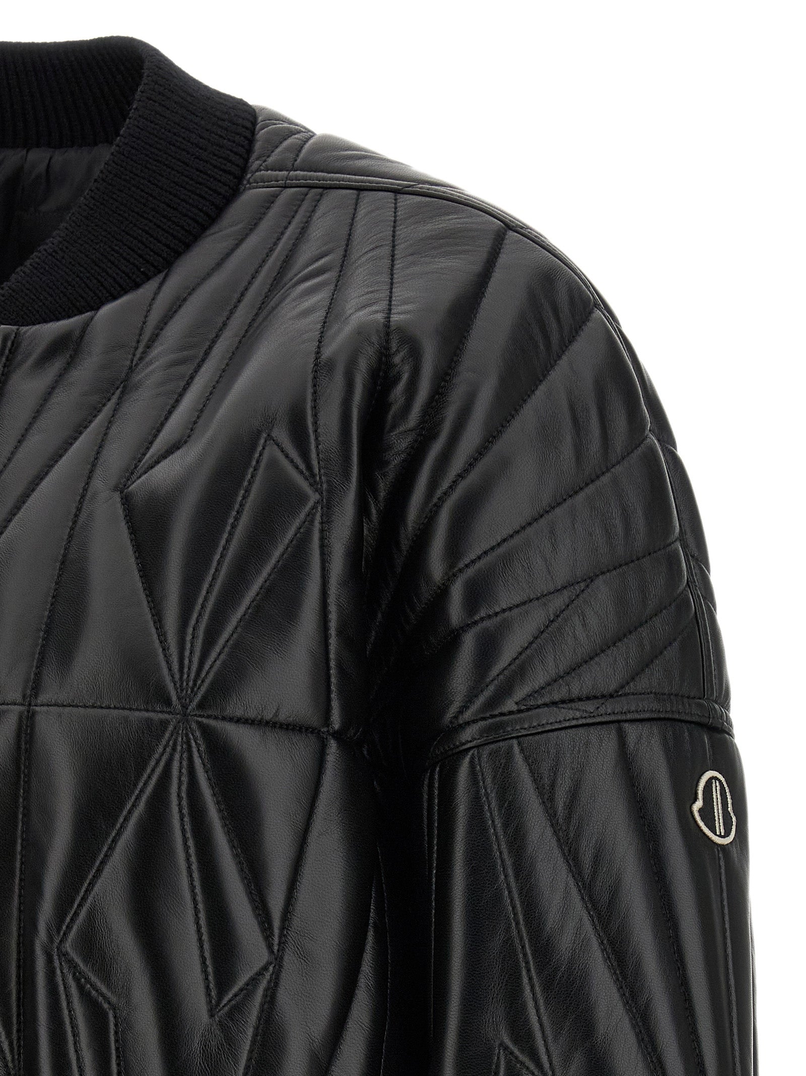 Rick Owens Schwarze Lammlederjacke