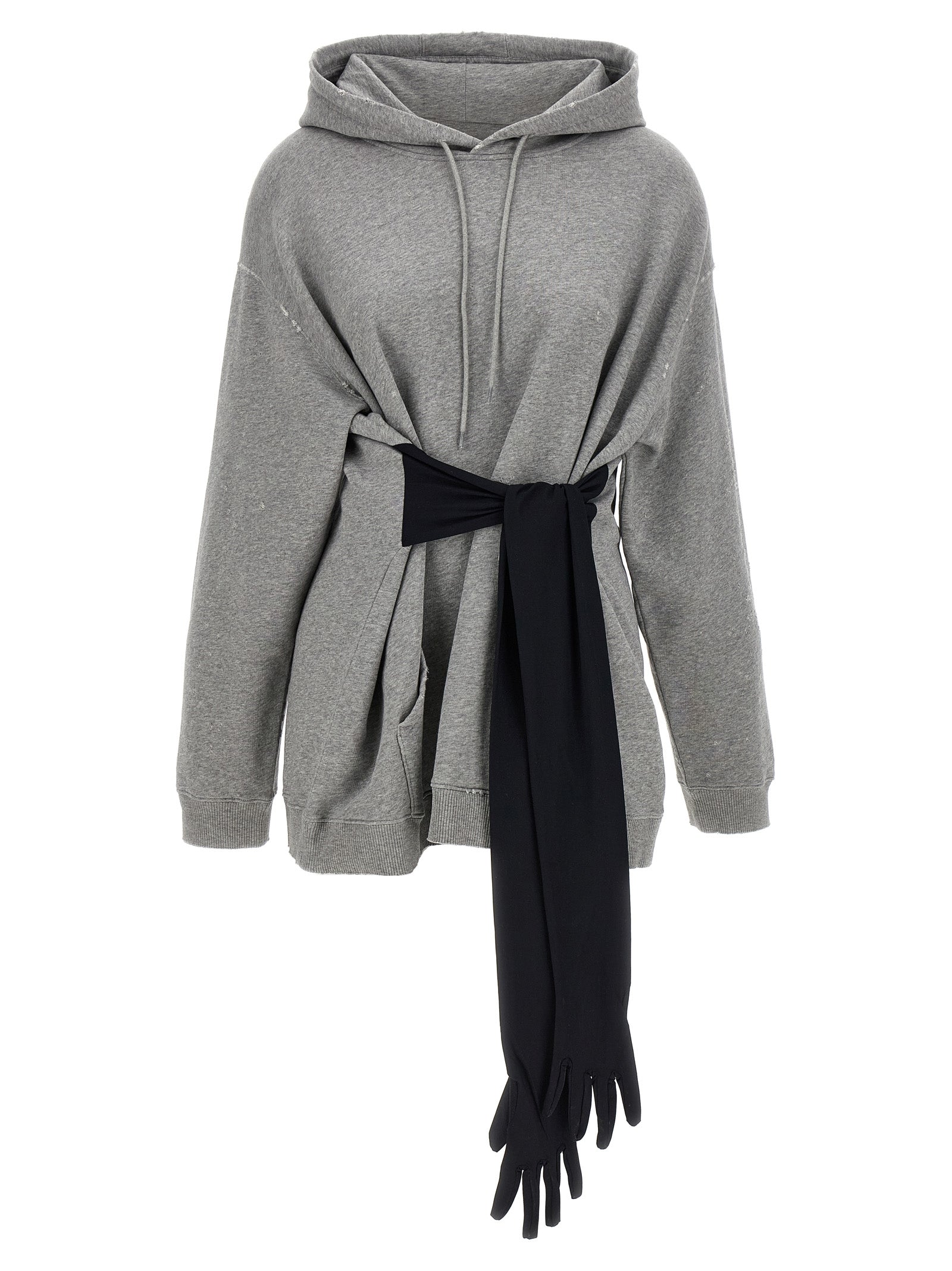 MM6 Maison Margiela Graues Baumwoll-Kurzkleid