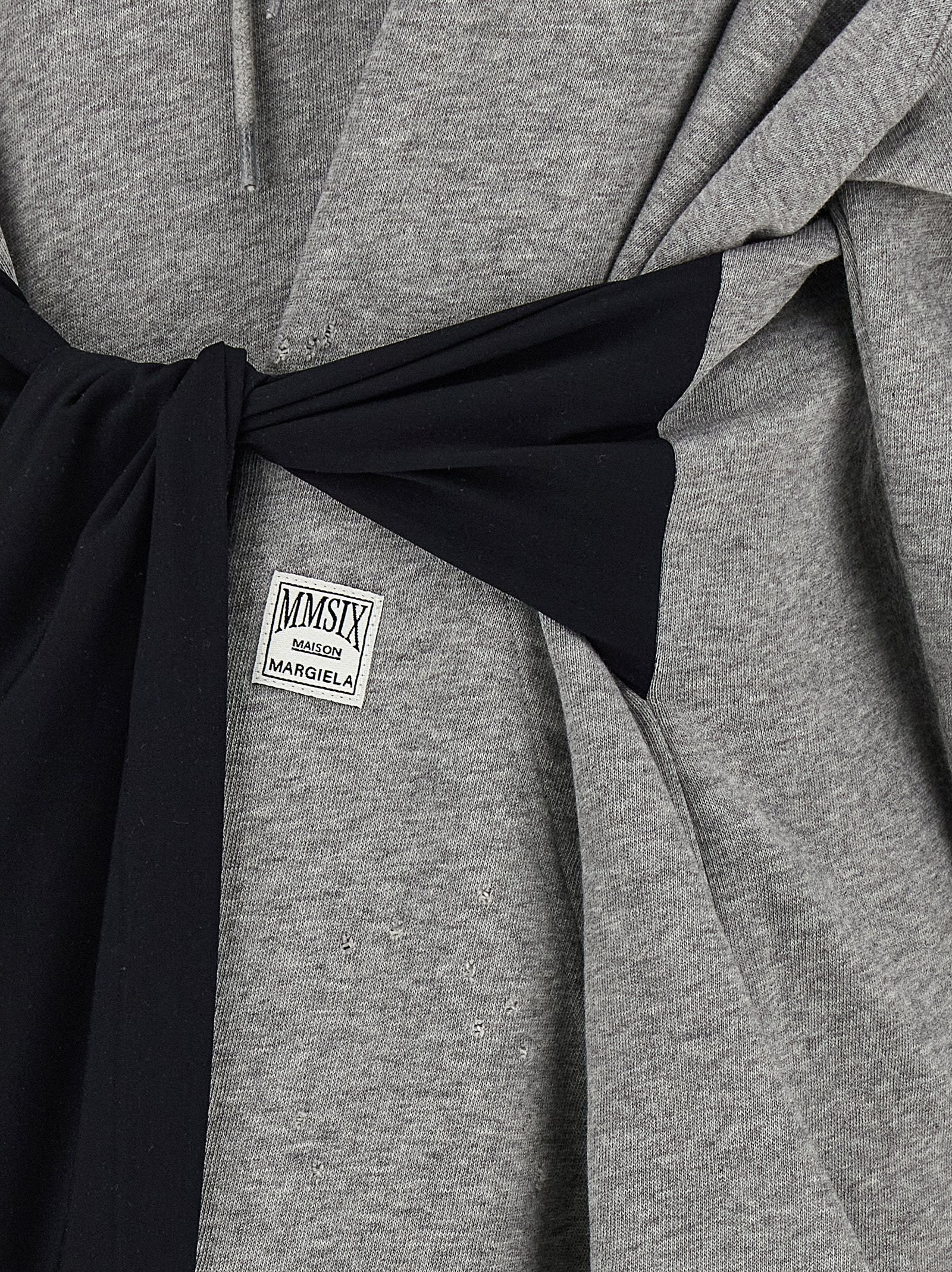 MM6 Maison Margiela Graues Baumwoll-Kurzkleid