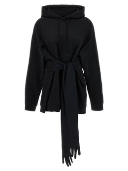 MM6 Maison Margiela Schwarzes kurzes Baumwollkleid